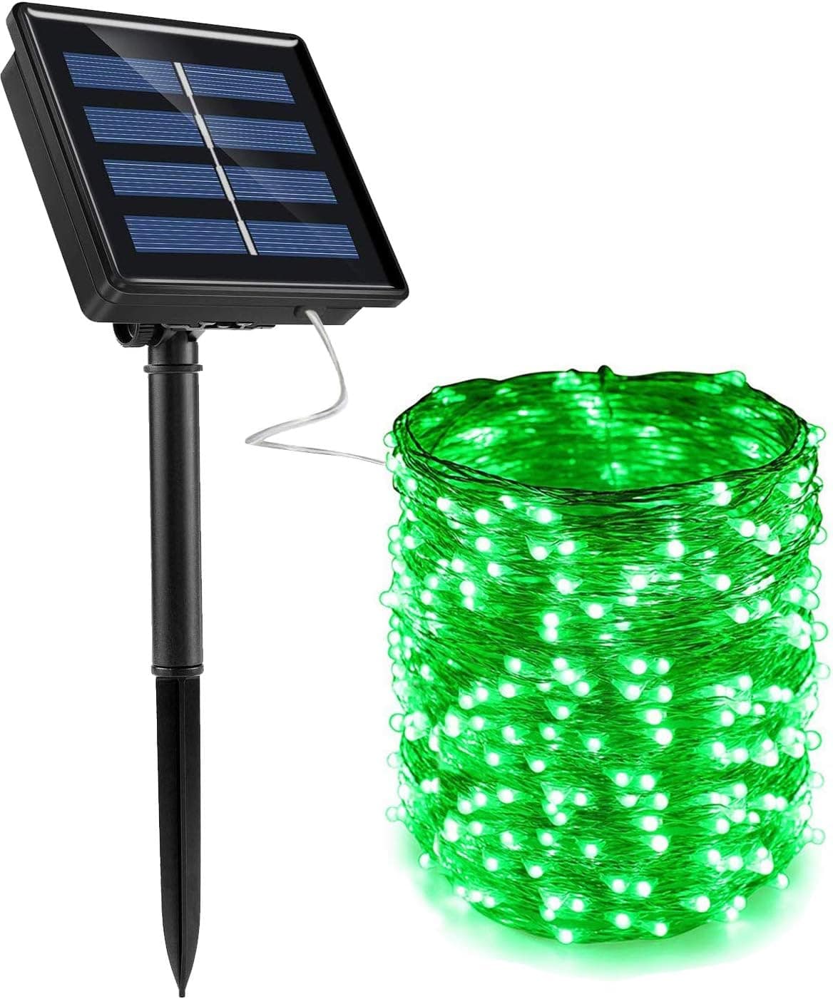 Dolucky Solar String Lights, 72FT 200 LED Green Solar Fairy Lights, 8 Modes Waterproof Copper Wire Solar Fairy String Lights Outdoor for Party Deck Holiday Party Decor(Green)