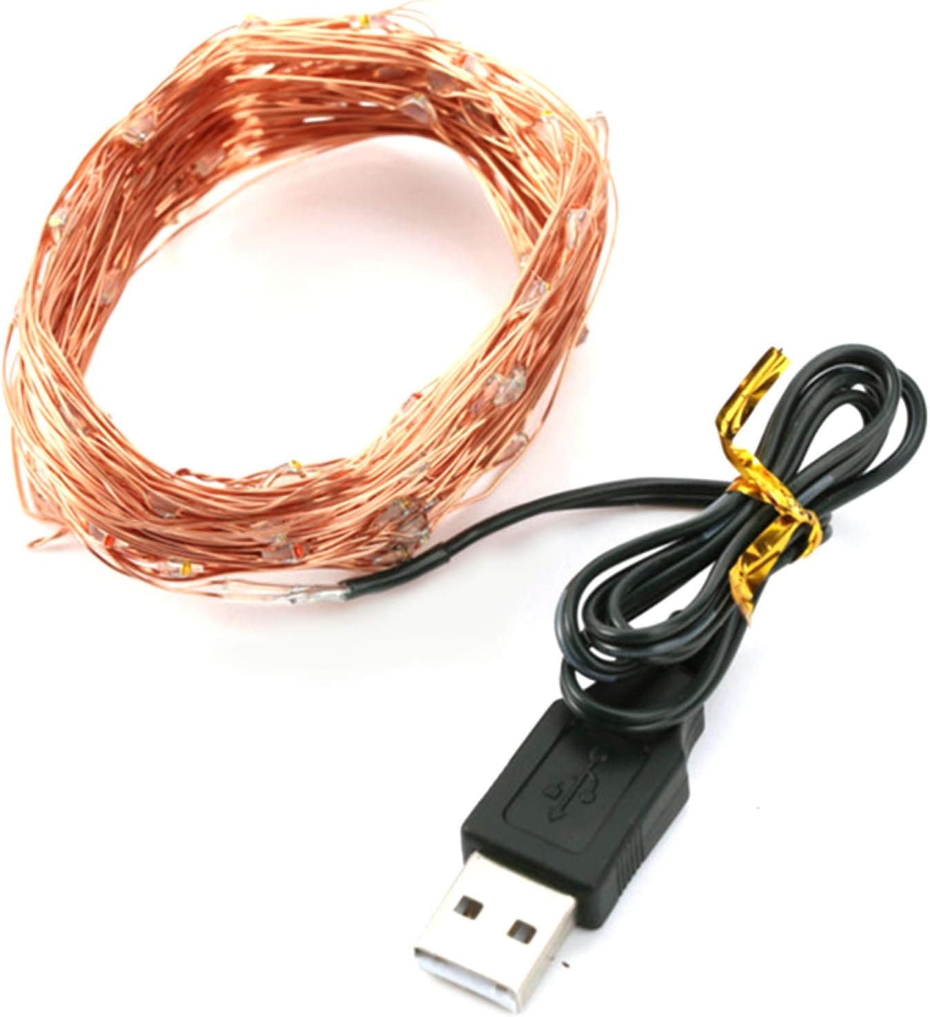 FRIDG 2/5/10m LED Christmas Fairy Lights, USB Copper Wire Lamps for Xmas Tree, 5V USB Twinkle Rope Light, Home Party Wedding Hanging Lamp Ornament - Multicolor 5m