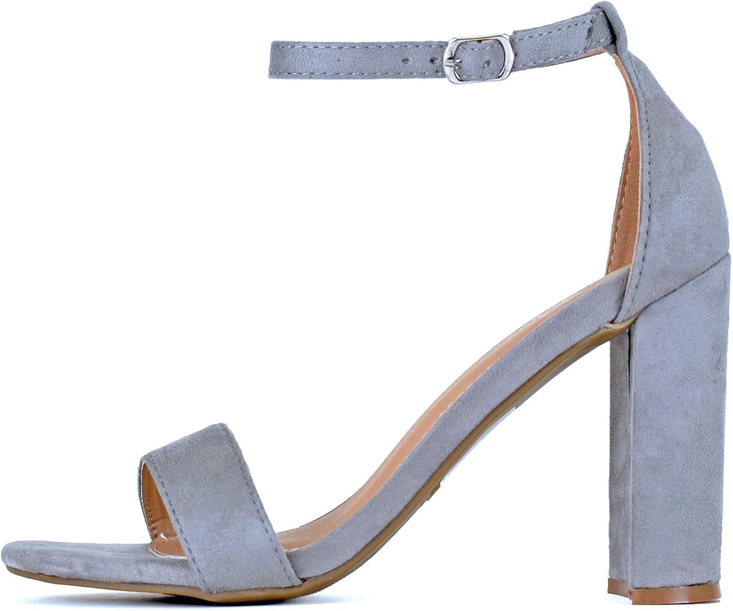 Guilty Heart Guilty Shoes Womens Comfort Open Toe Ankle Strap Chunky Block High Heel | Sexy Dress Formal Party Sandal