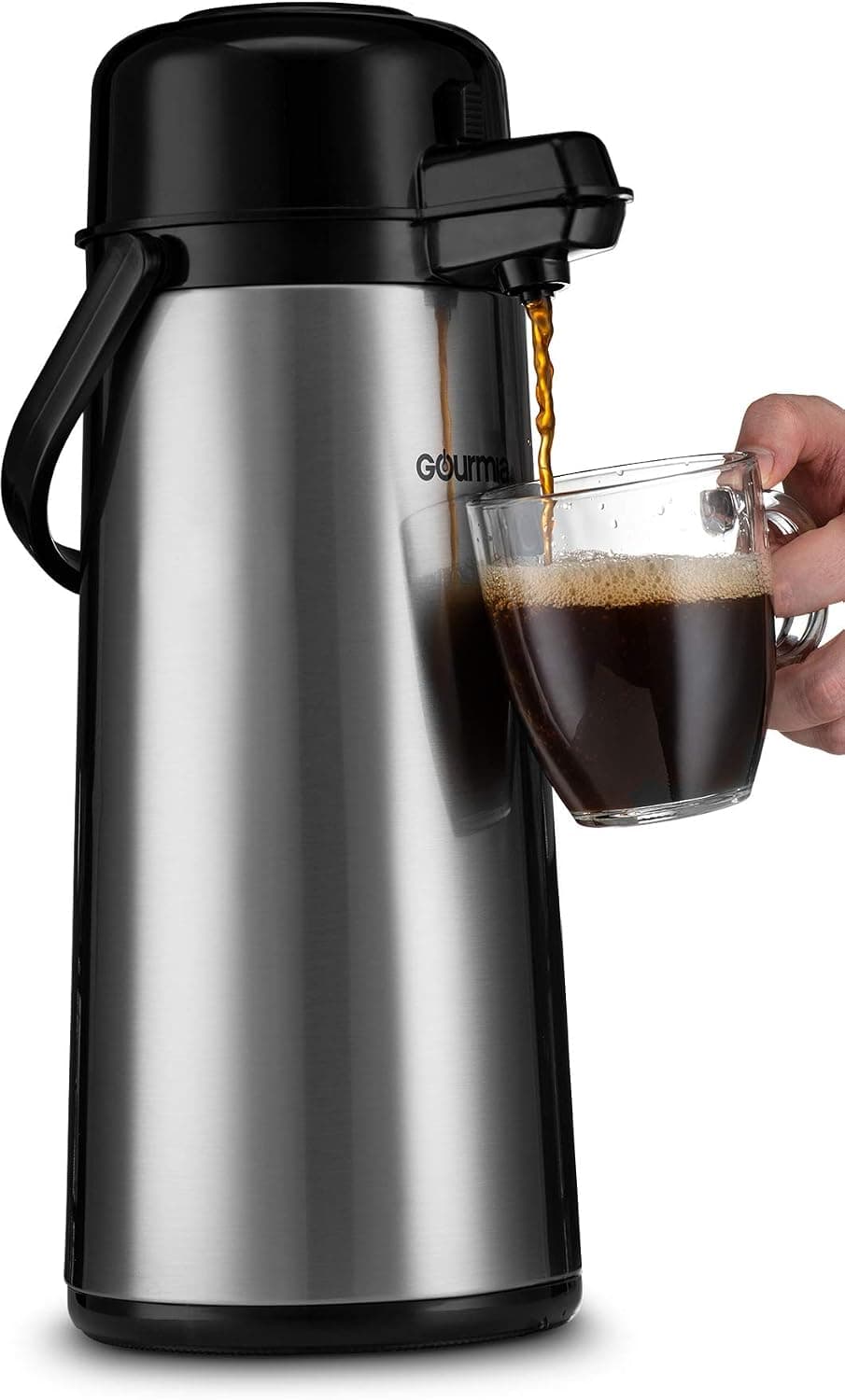 Gourmia GAP9820 AirPot Thermal Hot & Cold Beverage Carafe With Pump Dispenser 2.2L Capacity air pot