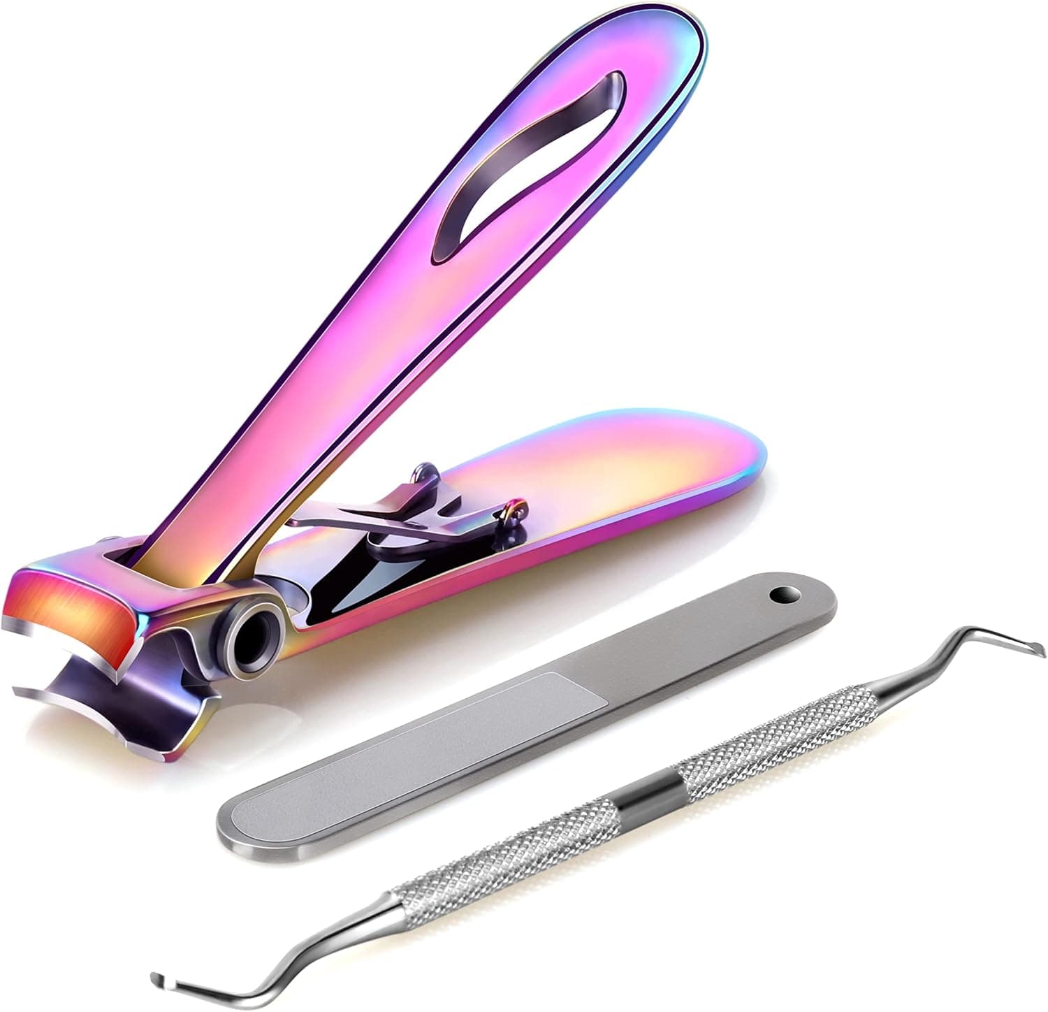 Finger Nail Clippers for Women , Heavy Duty Toenail Clippers for Seniors Thick Toenails Ultra Sharp Nail Cutter Set with Metal Nail File