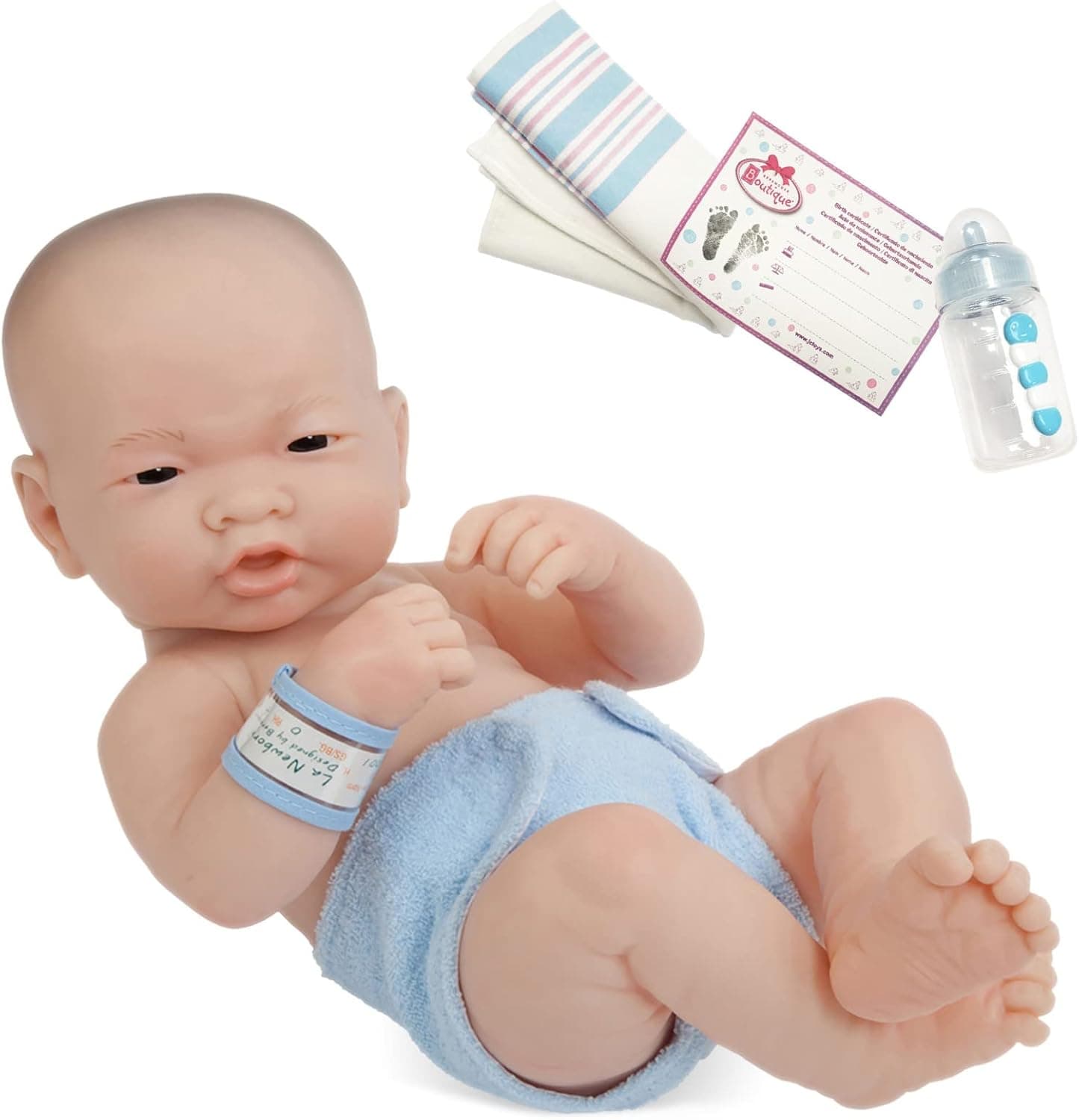 JC Toys - La Newborn First Day Asian| Anatomically Correct Real Boy Baby Doll | 14" All-Vinyl | Designed by Berenguer | Ages 2+