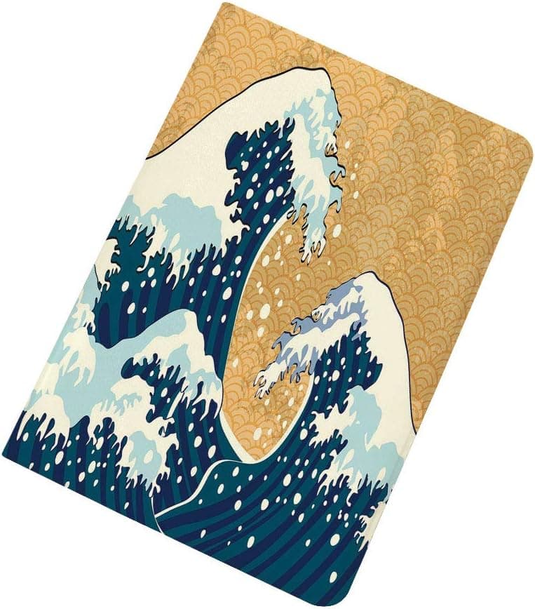 Japanese Wave iPad Mini 5 Case 2019 5th Generation iPad Mini,Sea Storm in Japan Traditional Drawing Foamy Great Waves Slim Stand Protective Case Smart Cover for 2019 Apple iPad Mini 5 7.9 Inch Earth Y