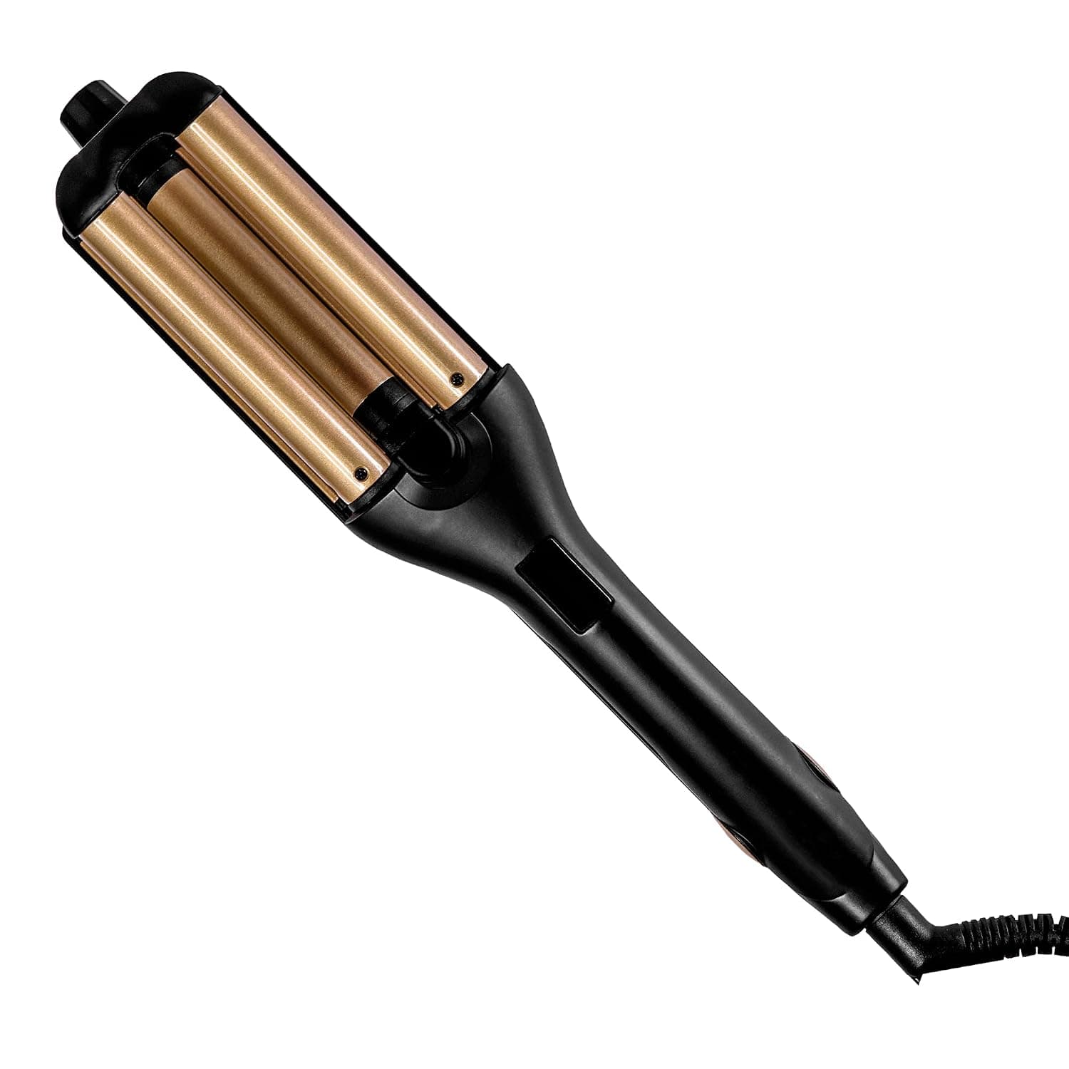 L'GLADKING Crimper Curling Iron 3 Barrels Hair Crimper Iron Wave Hair Curler Unique Depth Adjustable Waver (black)