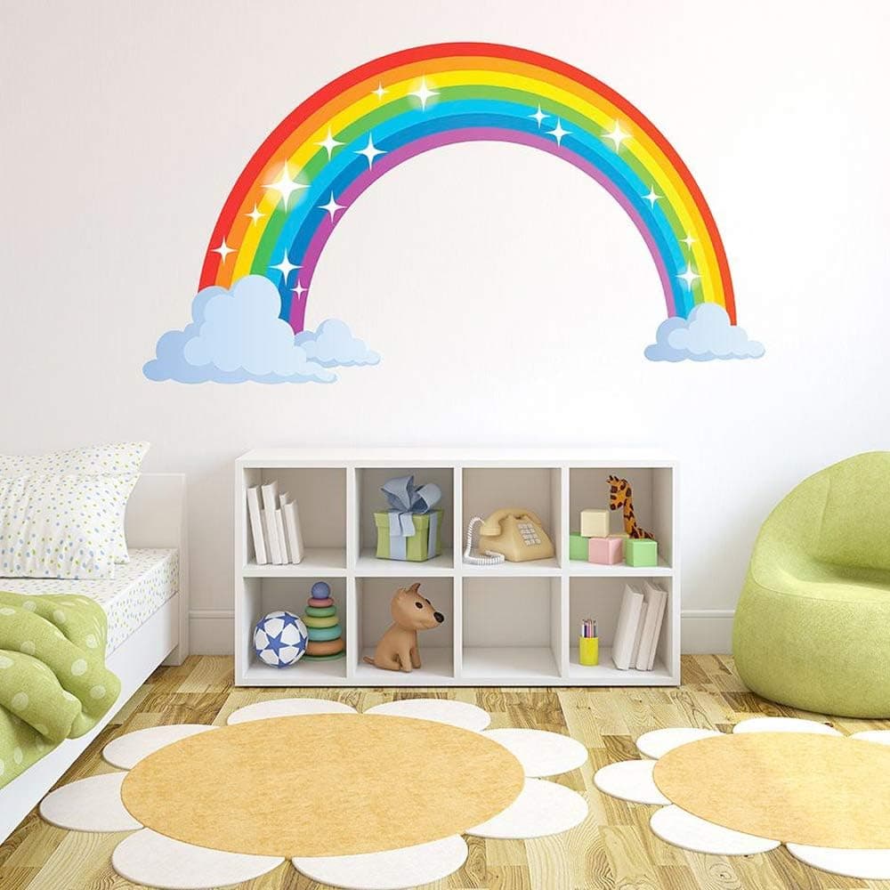 Style & Apply Sparkling Rainbow Wall Decal Wall Sticker, Vinyl Wall Art, Home Decor, Wall Mural - SD3065-71x40