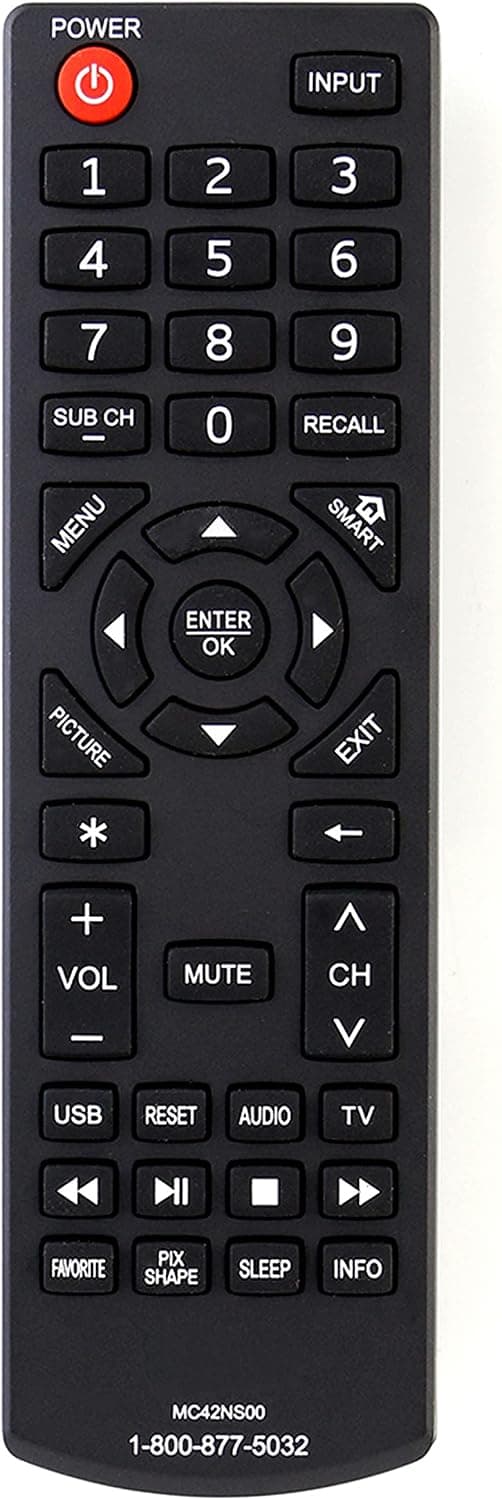 MC42NS00 Replaced Remote fit for Sanyo DP24E14 DP39D14 DP42D24 DP50E44 DP55D44 DP58D34 DP65E34 FVD3924 FVD5044 FVF5044M LED LCD HDTV