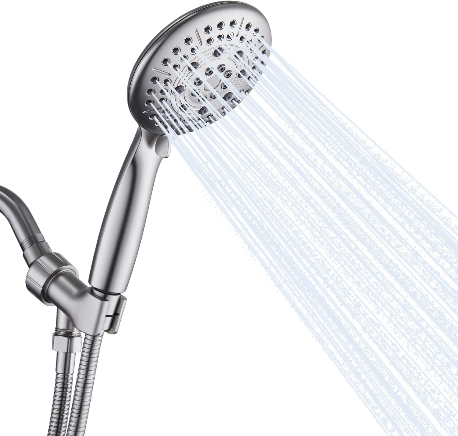 6 Functions Handheld Shower Head Set HomGoo High Pressure Shower Head High Flow Hand Held Showerhead Set with 59 Inch Hose Bracket Teflon Tape Rubber Washers