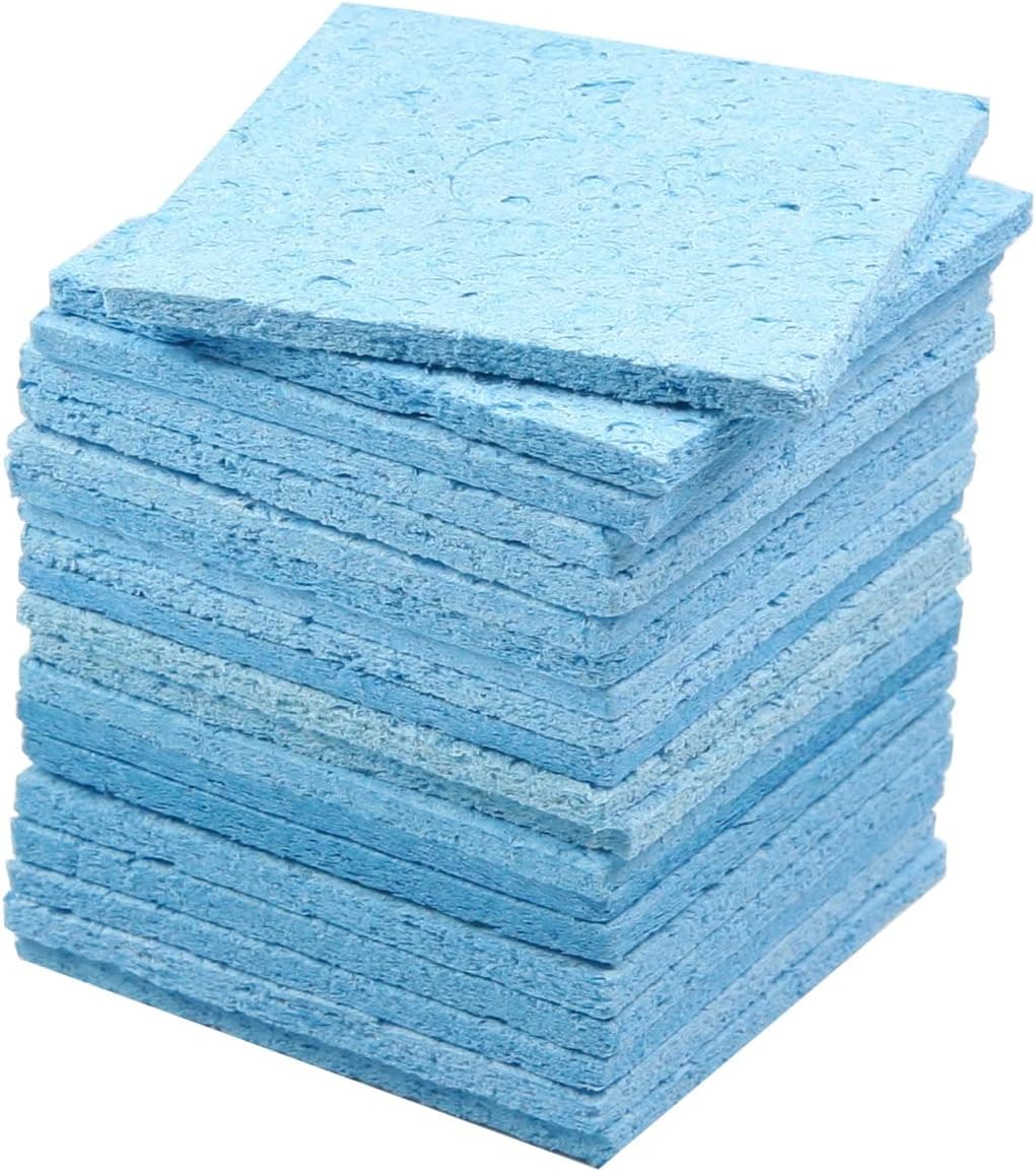 Fielect 20Pcs Soldering Sponge 60mmx60mmx11mm for Iron Tips, Soldering Iron Cleaning Sponge Solder Tip Clean Pads