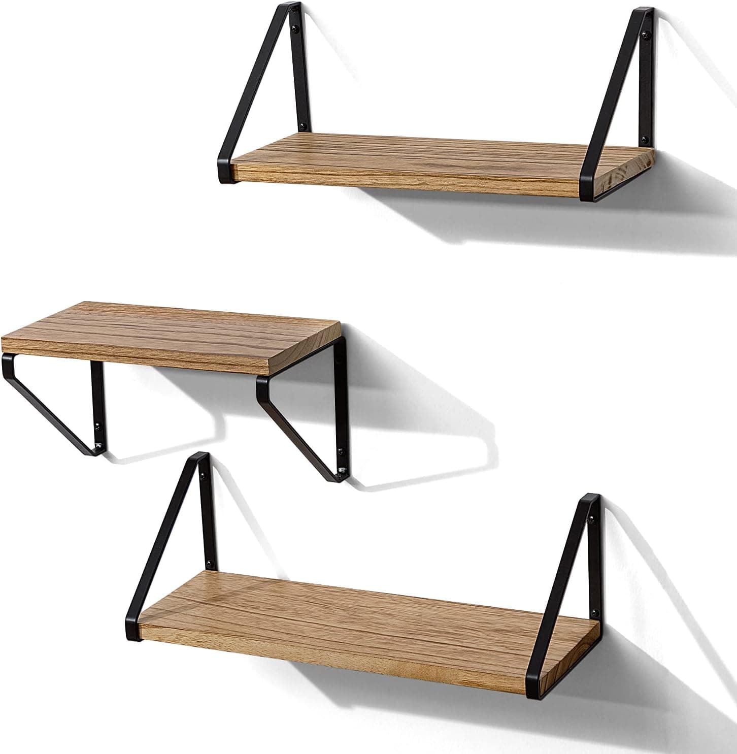 Picesa Floating Shelves Wall Mounted Set of 3, Rustic Wood Wall Floating Shelves