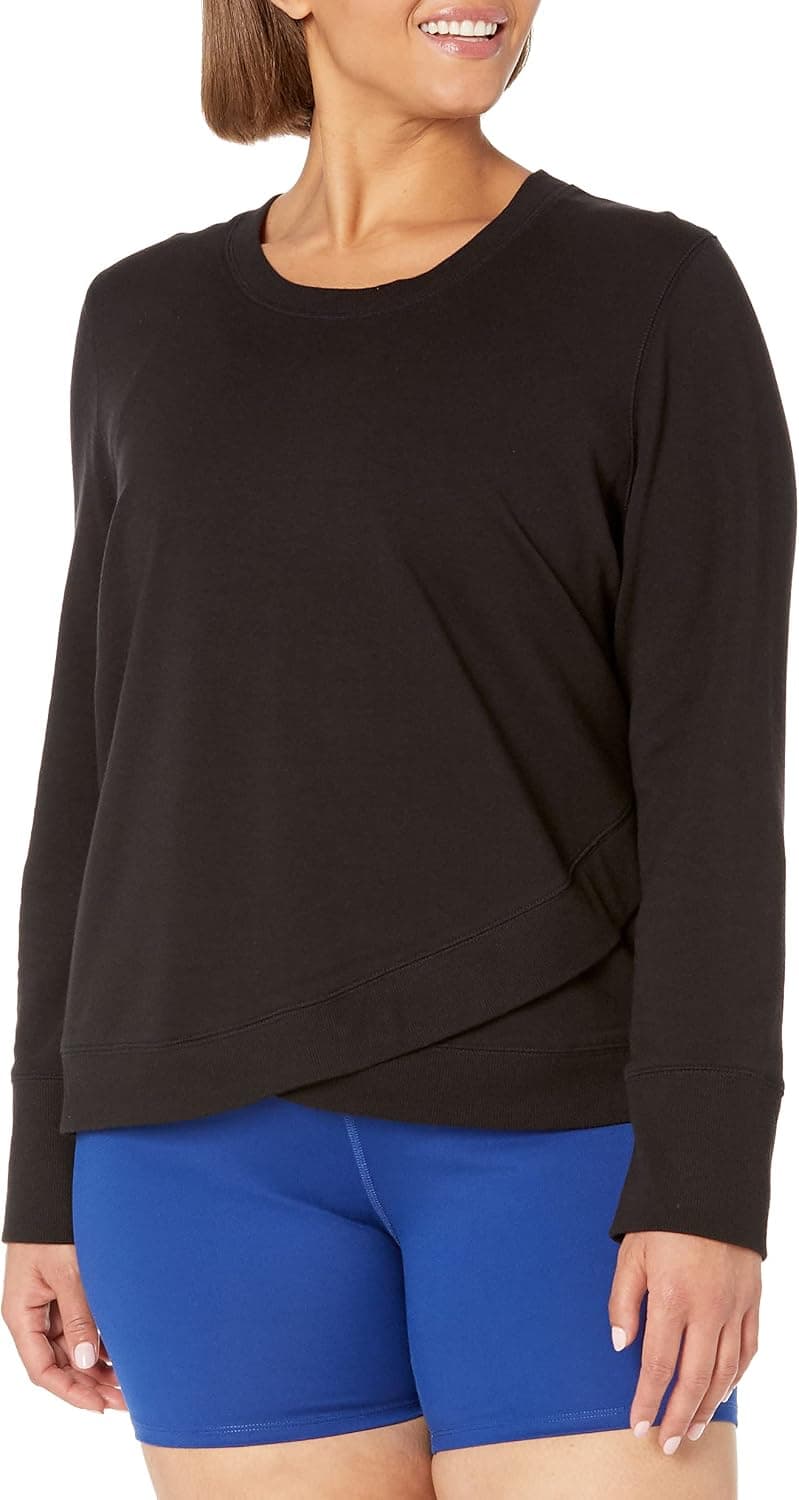 Core 10 Women's Cotton Modal French Terry Fleece Crossed Front Sweatshirt