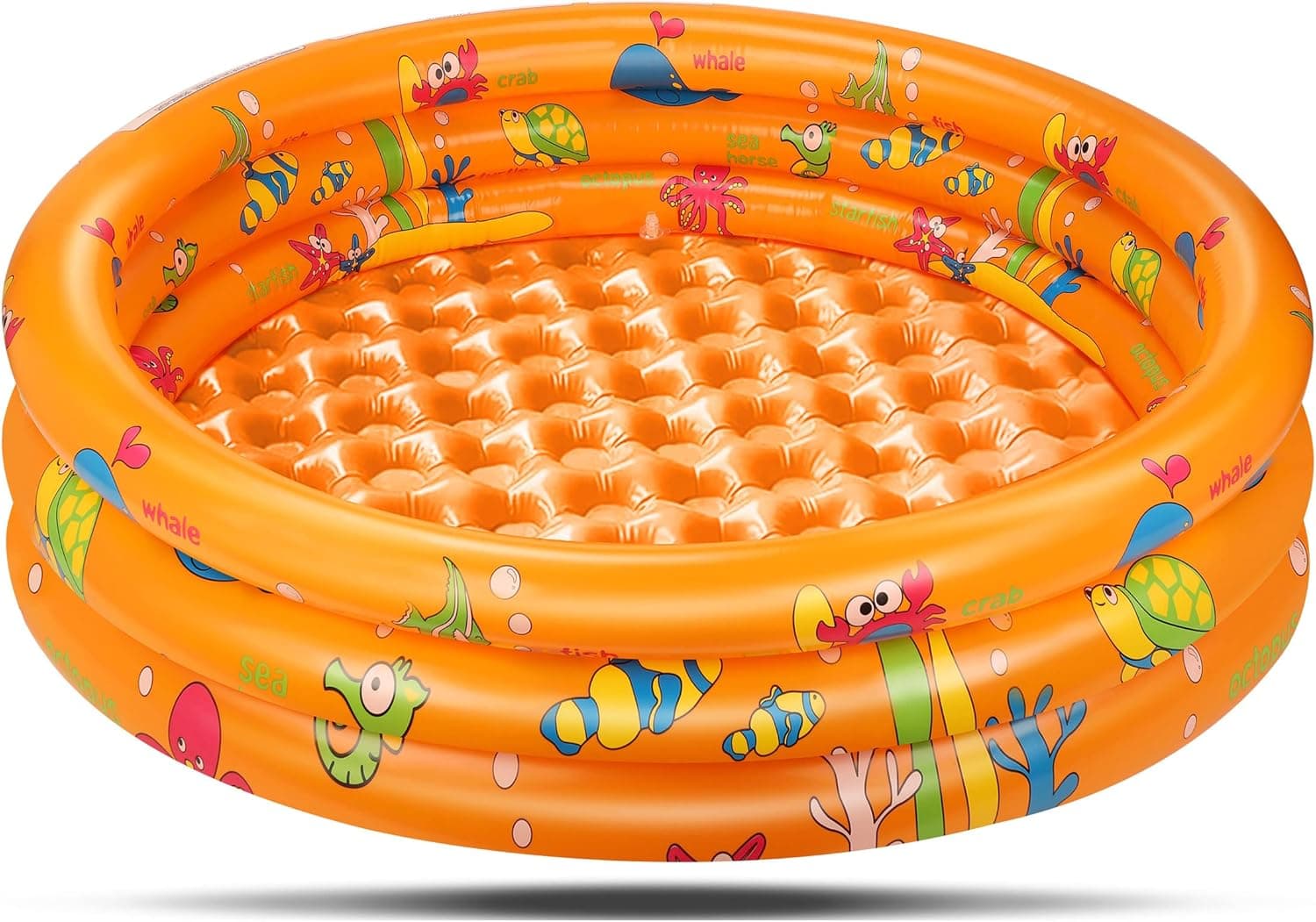 Kiddie Pool, 3 Rings Baby Inflatable Pool with Padded Bottom 50''X12'' Toddler Swimming Pool Kiddie Pool for Toddlers Children Summer Kids Pool Blow Up Pool for Indoor Outdoor Garden Yard
