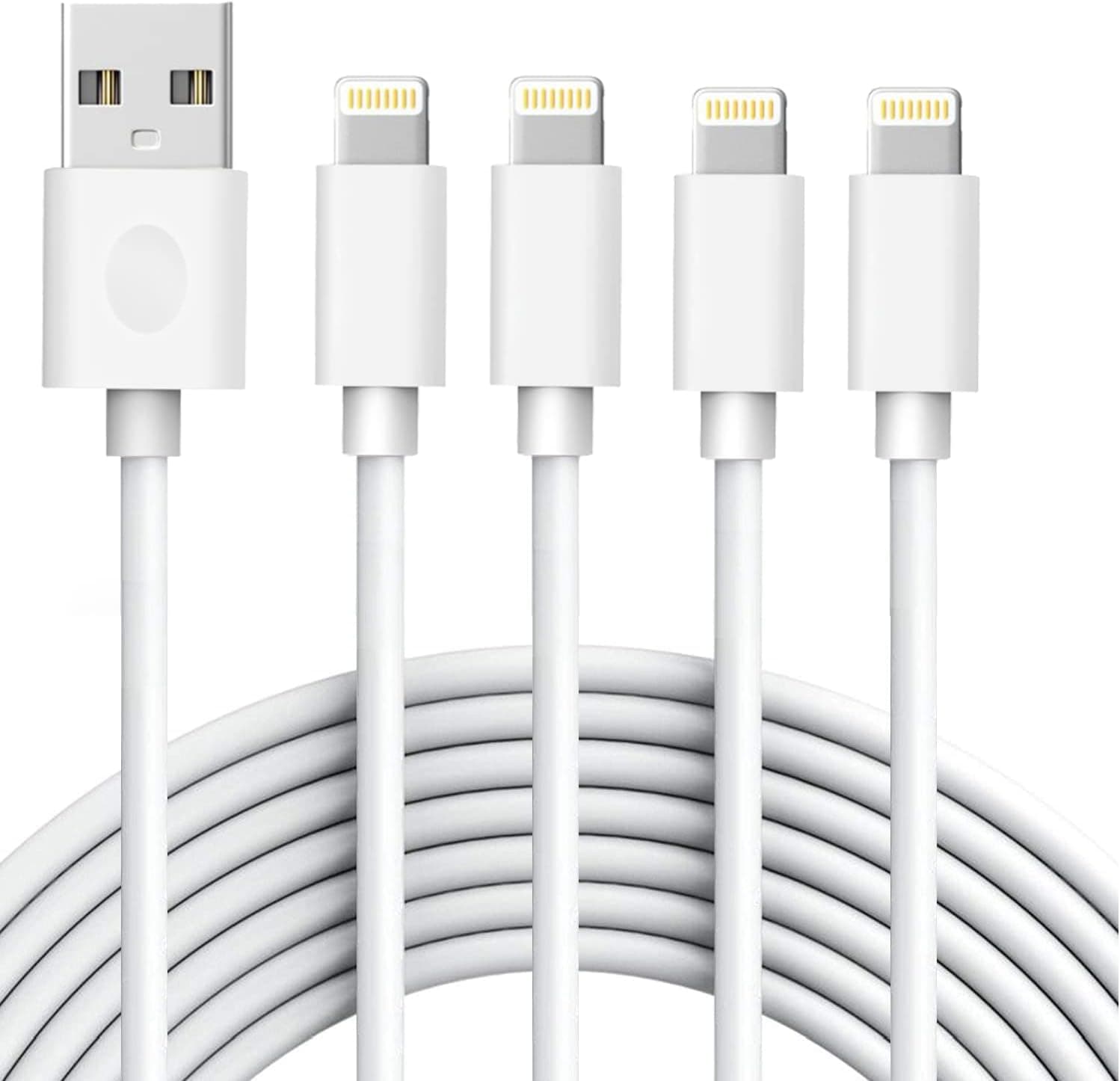 iPhone Charger, [Apple MFi Certified] AEAOA 4Pack 6FT USB to Lightning Cable Power Fast Charging Data Sync Transfer Cord Compatible with 14 13 12 11 Pro Max XS XRx8 7 Plus 6S SE iPad & More, White