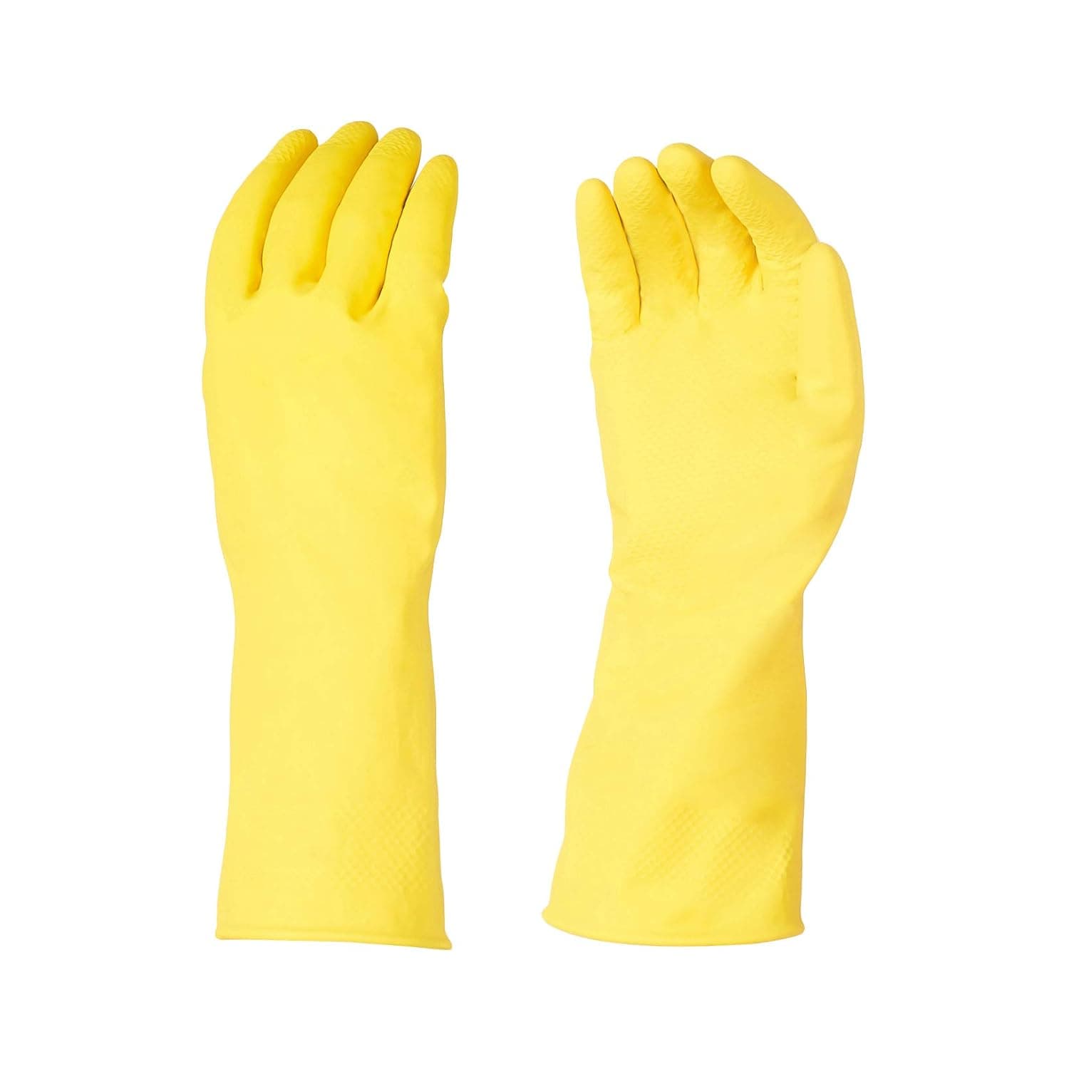 Amazon Basics Professional Reusable Rubber Gloves, Medium, Yellow, 6-Pack