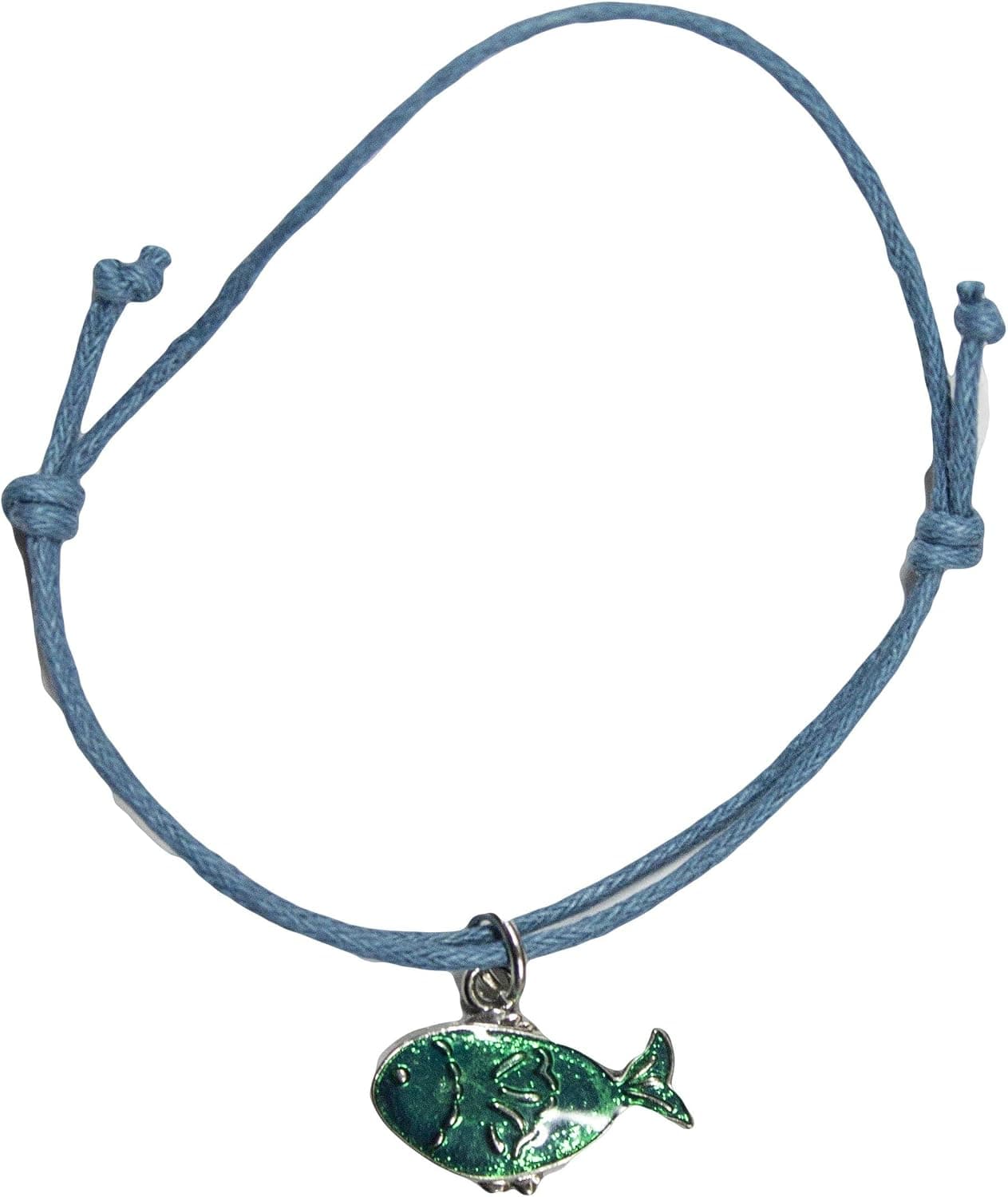 2 Inch Bracelet and Beach Sand Keepsake Jar (Green Fish)