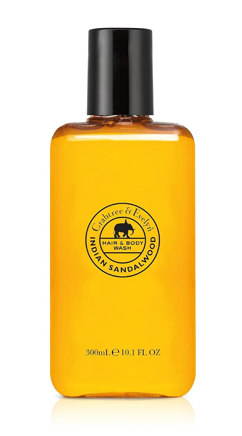 Crabtree & Evelyn Hair and Body Wash for Men, Indian Sandalwood, 10.1 Fl Oz