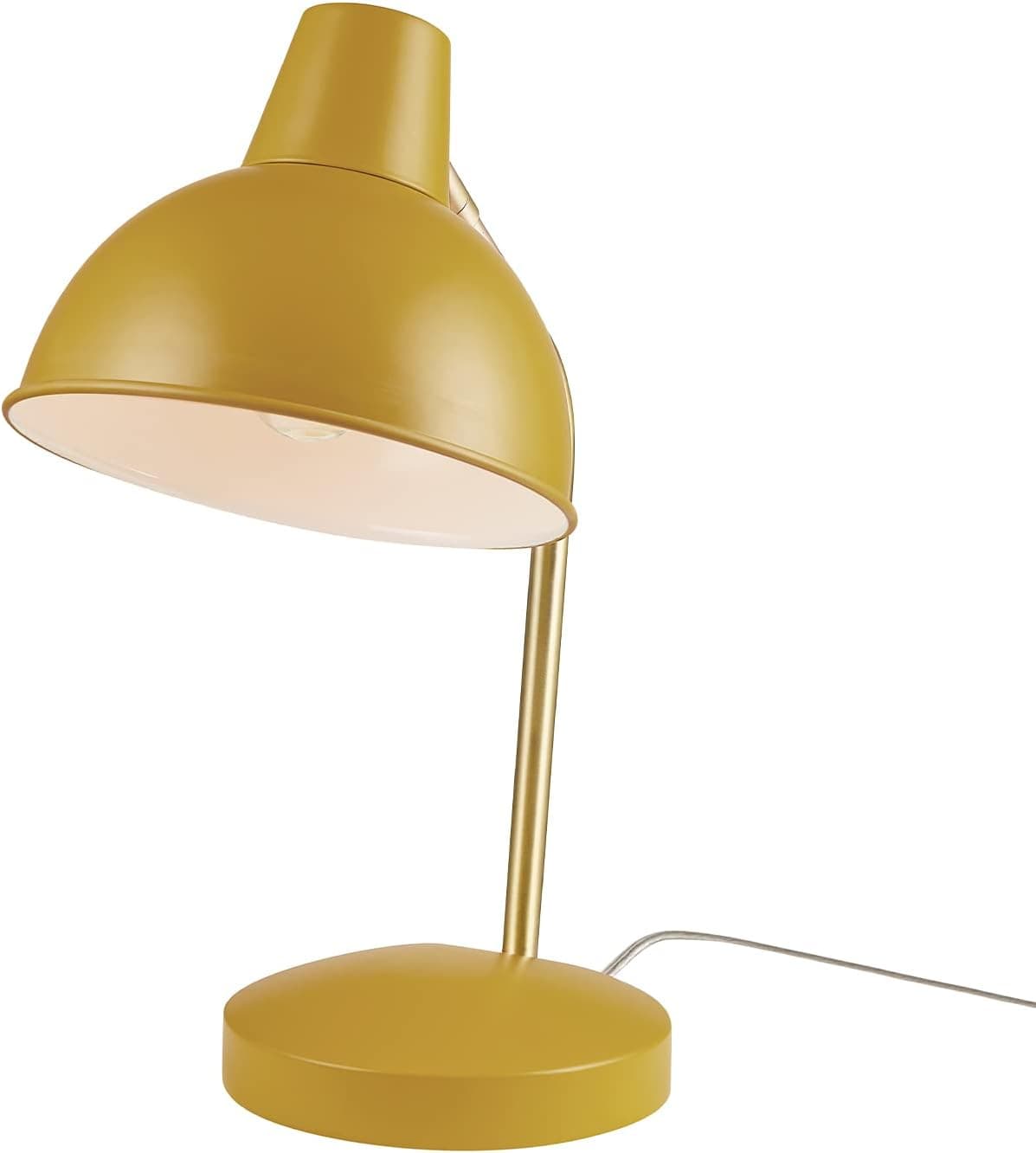 Globe Electric Novogratz x Globe Liam 15" Desk Lamp, Matte Yellow, Gold Accent Arm