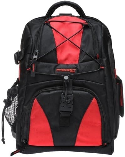 Precision Design Multi-Use Laptop/Tablet Digital SLR Camera Backpack Case (Black/Red)