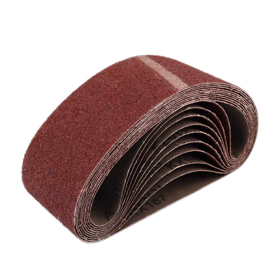 uxcell 3 x 21 Inch Sanding Belts 40 Grit Aluminum Oxide Sanding Belt Sandpaper for Portable Belt Sander 10 Pcs