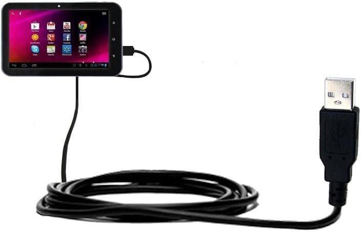 Gomadic USB Data Hot Sync Straight Cable for The HKC 7 Tablet P771A with Charge Function – Two Functions in one Unique TipExchange Enabled Cable