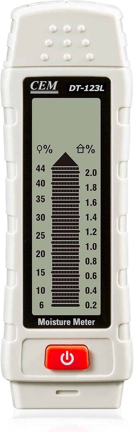 CEM DT-123L 2 in 1 Digital Analog Moisture Meter,Water Leak Detector，Digital Wood Moisture Meter Handheld LCD Moisture Tester Damp Moisture Tester Detector for Firewood Paper Humidity Measuring