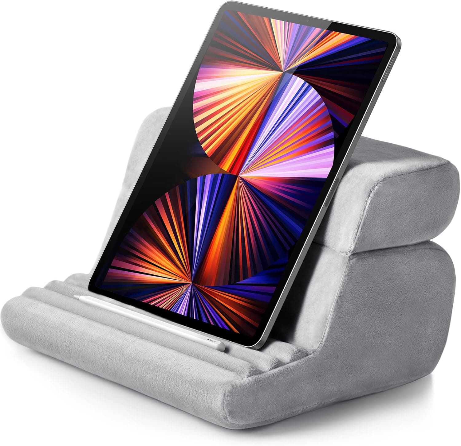 UGREEN Tablet Pillow Stand for Lap Soft Tablet Stand Holder Bed with 3 Viewing Angles Adjustable Pillow Holder Home Office Accessories Compatible with iPad Pro 11, 12.9 Air Mini 6 5 4 E-Reader Grey