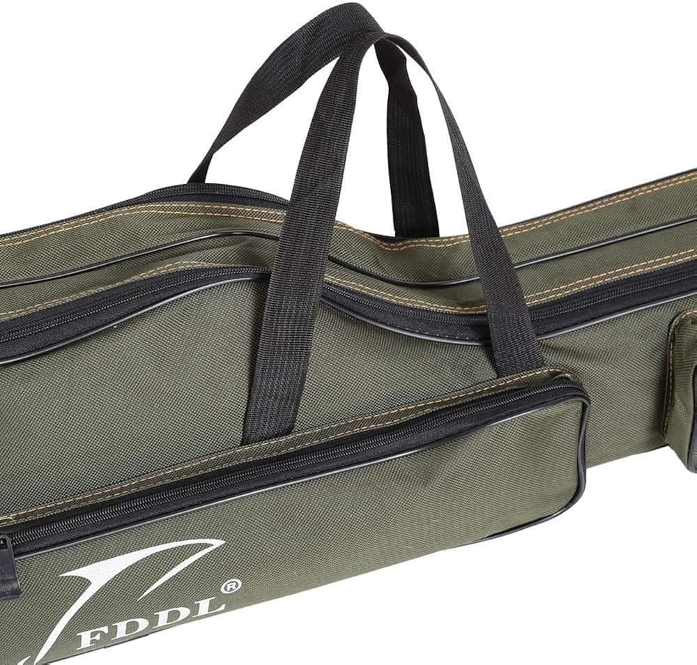 sakuyu Folding Fishing Rod Case Canvas Fishing Pole Tools Storage Bag Fishing Gear Tackle 2 Layer/100cm/150cm