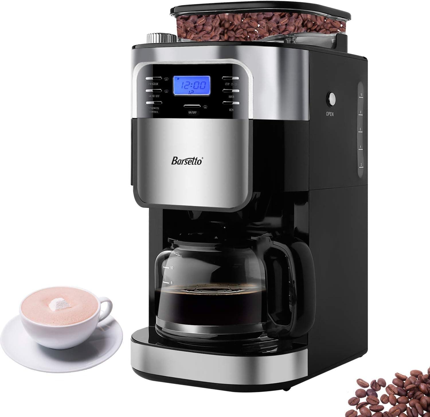 Barsetto CM1025-ET Brew Automatic Coffee Maker, 10 Cup-Black
