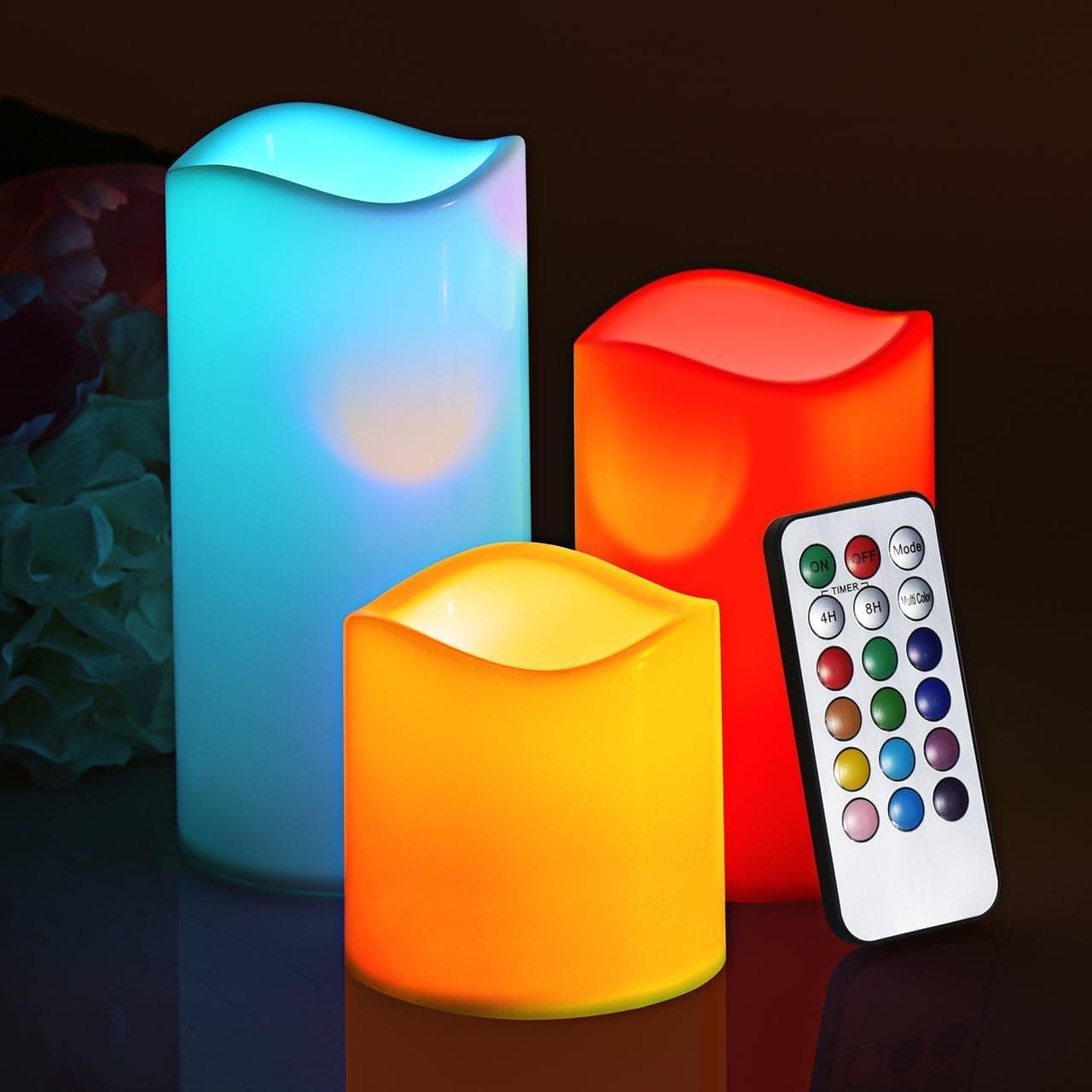 Primacc Flameless Candles LED Battery Operated Lights With 18 Keys Remote Timer