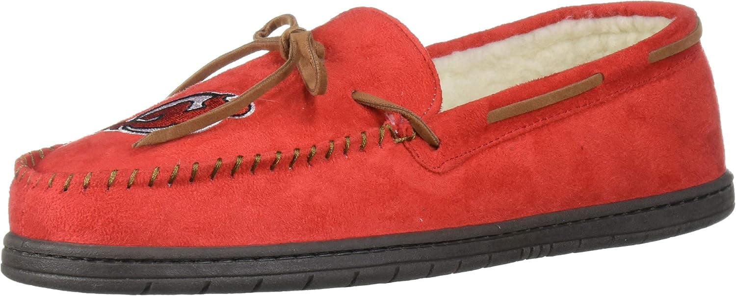 NCAA mens Team Color Big Logo Moccasin Slippers