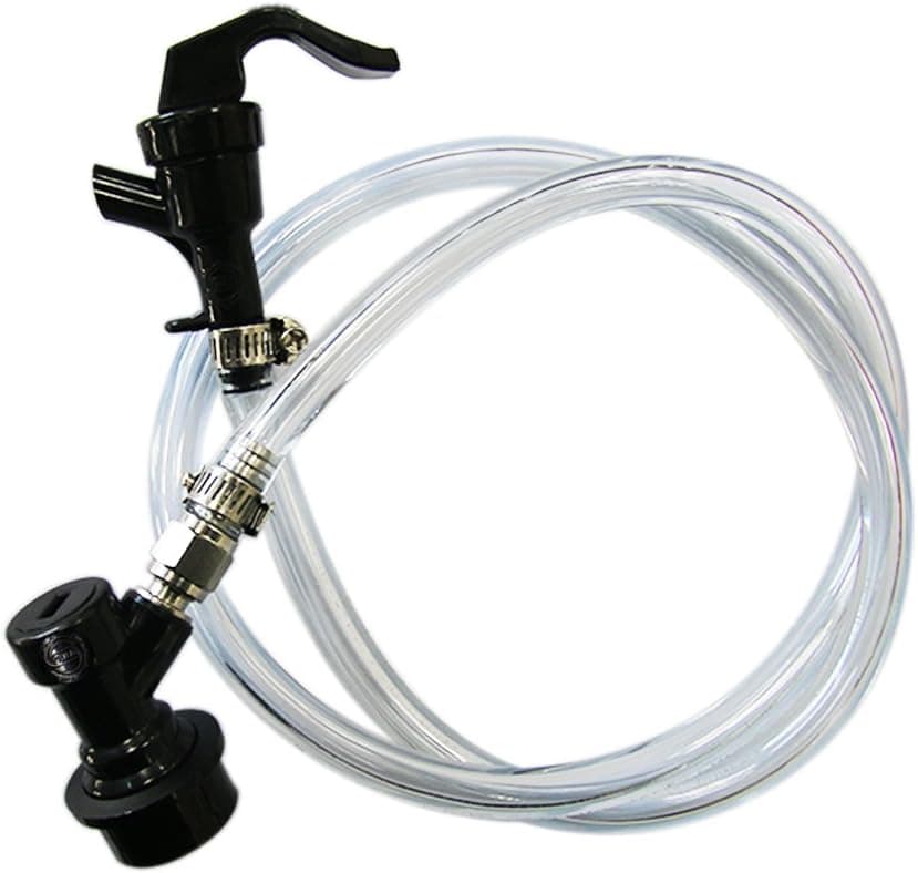 PERA 3/16" ball lock line assembly, picnic tap with 5ft beer line for home brewing