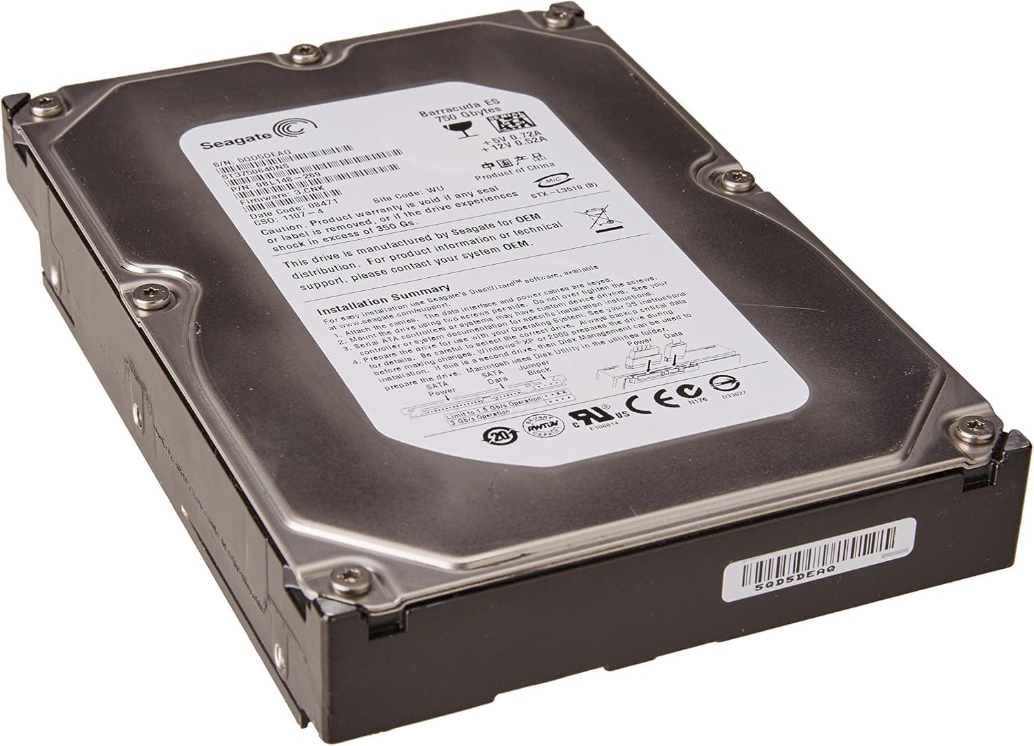 Seagate Barracuda ES 750GB SATA/300 7200RPM 16MB Hard Drive