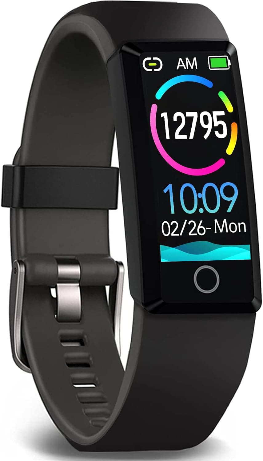 MorePro Fitness Tracker, Heart Rate Blood Pressure Monitor Smart Watch with Step Calorie Counter, Pedometer Watch Activity Tracker with IP68 Waterproof Running Watch Sleep Tracking for Men Women