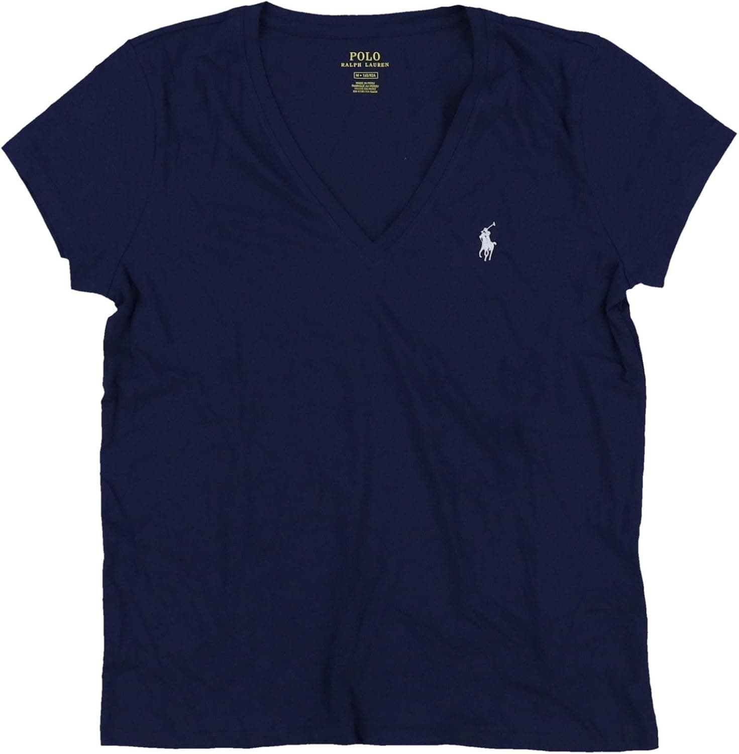 Polo Ralph Lauren Womens V-Neck Jersey T-Shirt (Small, PRL Navy)