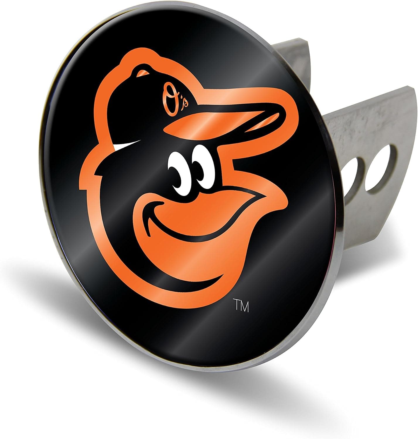 Rico MLB Baltimore Orioles Laser Cut Metal Hitch Cover, Large, Silver