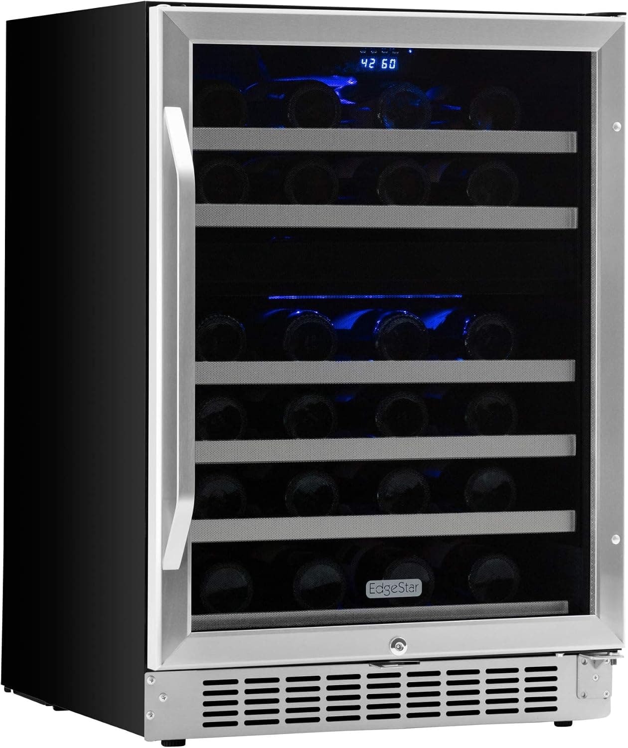 EdgeStar 46 Bottle Built-In Dual Zone Wine Cooler - Stainless Steel