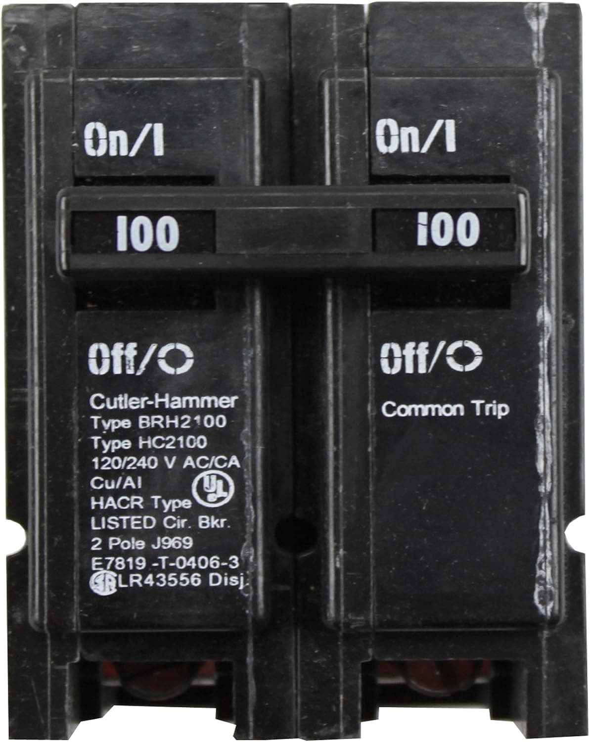 Eaton Cutler-Hammer BRH2100 100A 2P 120/208/240V Circuit Breaker - Black