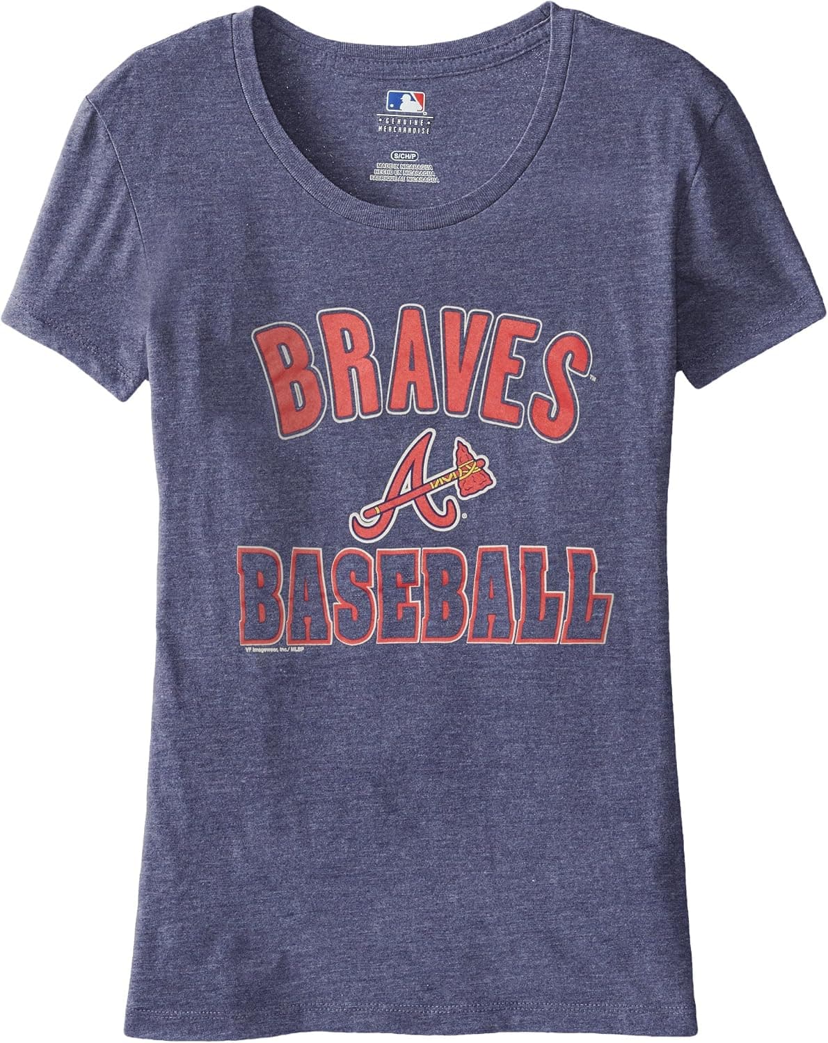 MLB Atlanta Braves Women's 59M Tee, Navy Heather, Medium