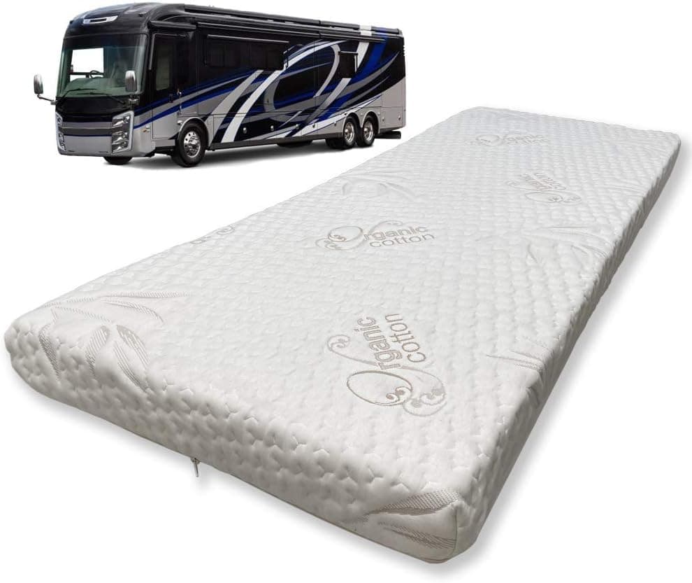 Foamma 4” x 28” x 72” Camper/RV Travel High-Density Foam Bunk Mattress, Made in USA, Comfortable, Travel Trailer, CertiPUR-US Certified