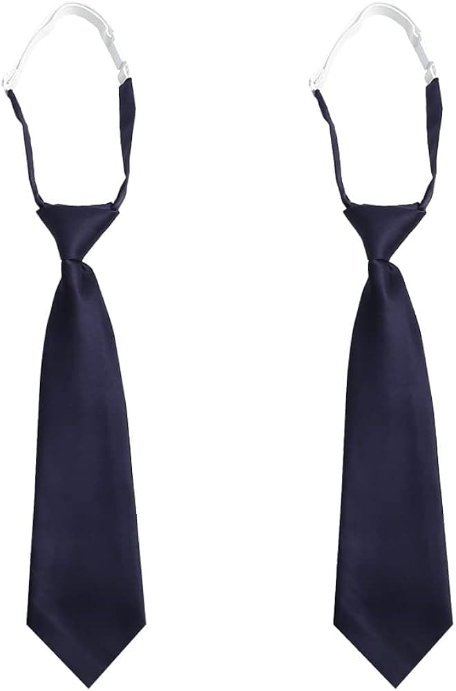 2 Pieces Adjustable Woven Zipper Pre Necktie For Kids Boys,Solid Color Tie For Kids Formal Wedding Graduation School Uniforms