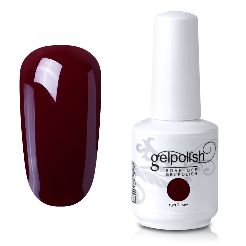 Elite99 Gel Nail Polish Soak Off UV LED Gel Lacquer Nail Art Manicure Dark Red 134 15ml