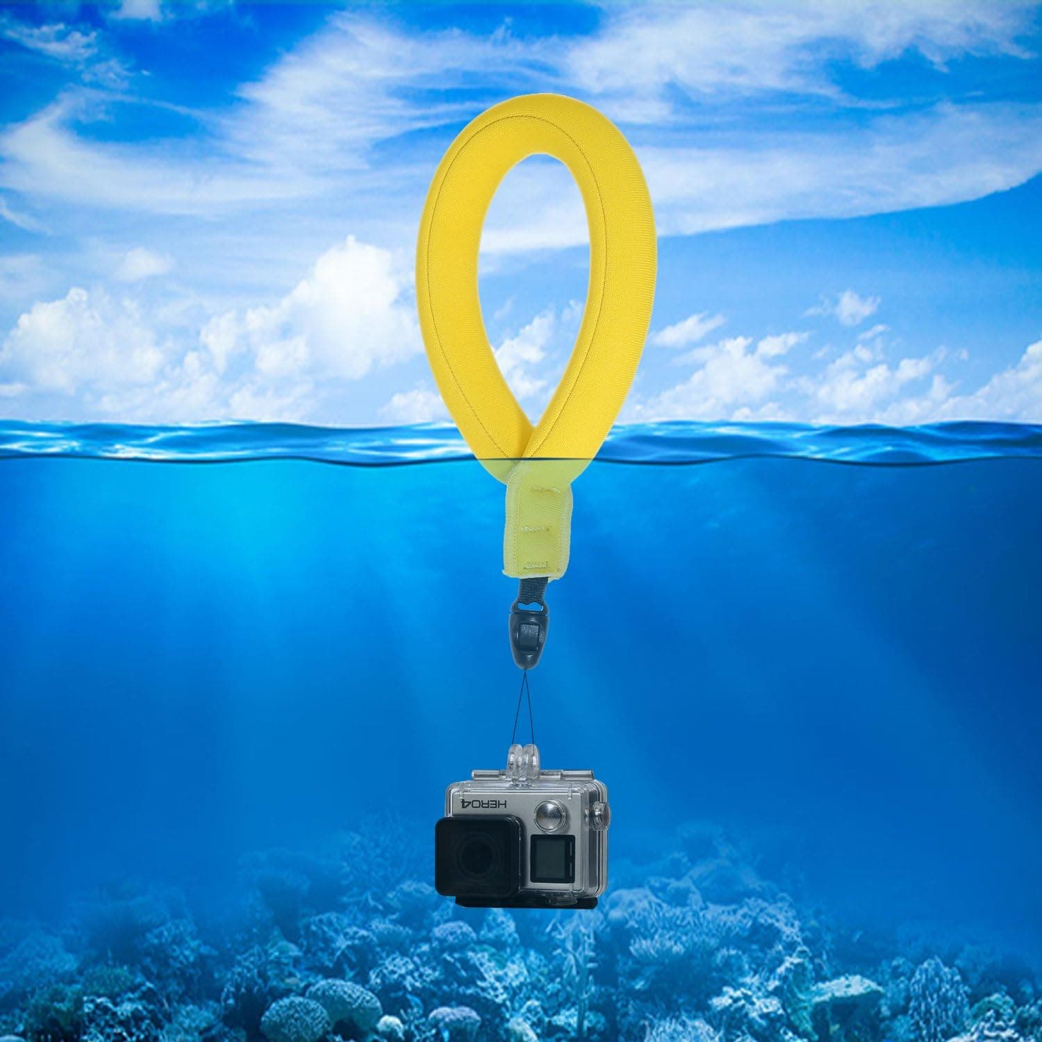 EVERSHOW Waterproof Camera Float, Phone Float Strap, Waterproof Life Pouch Case Floating Wristband/Hand Grip Lanyard for Underwater Camera GoPro/Panasonic Lumix/Nikon COOLPIX AW110