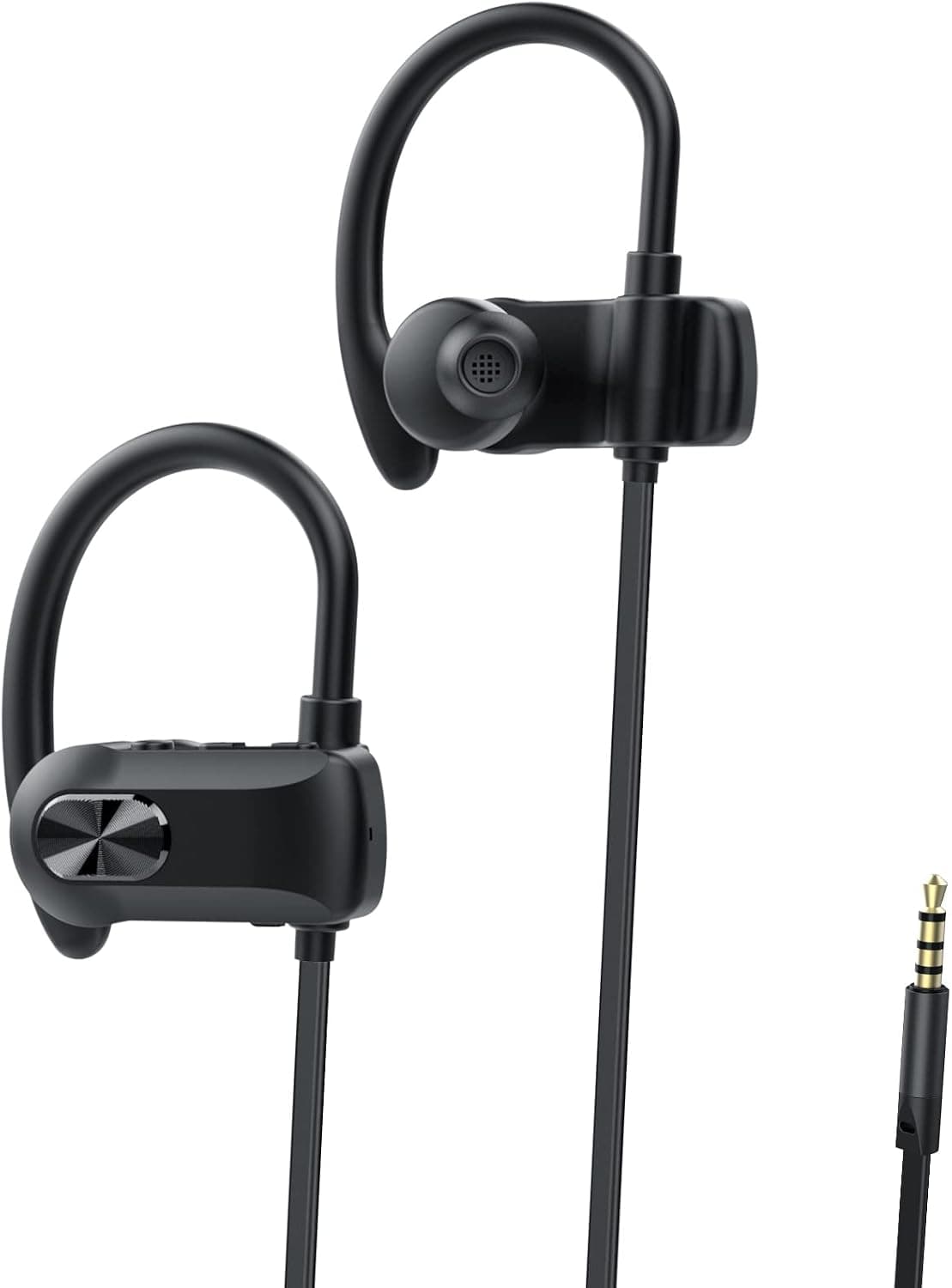 JUSTRVN Wired Earphone, in-Ear Headphone with Ear-Hook&Noise Isolation Earbuds with Microphone & Custom-Fit Ear Tips, 3.5mm Jack headsets Compatible with Smartphone/iPad/Desk Laptop