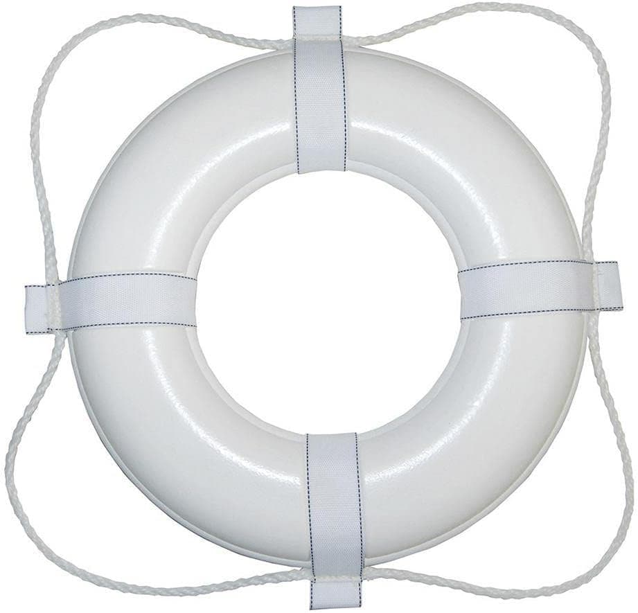 Taylor Made Products 380 30 Life Ring, White with White Rope