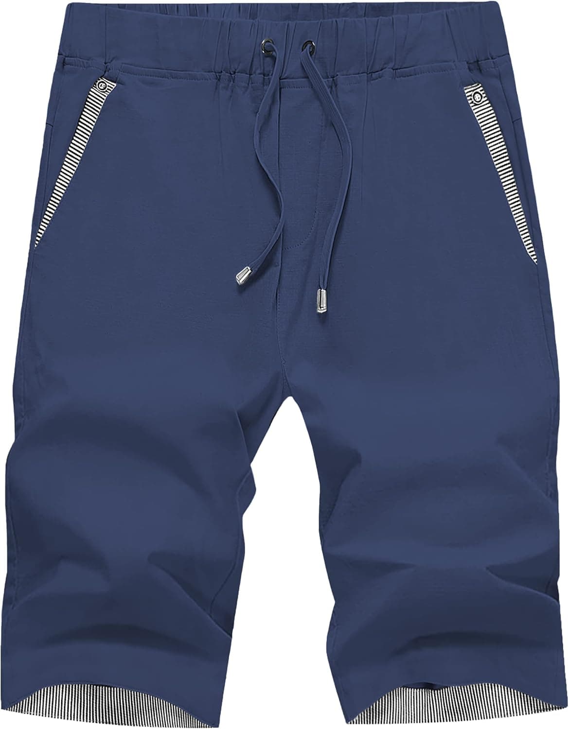 Janmid Men's Linen Casual Short Drawstring Summer Beach Shorts