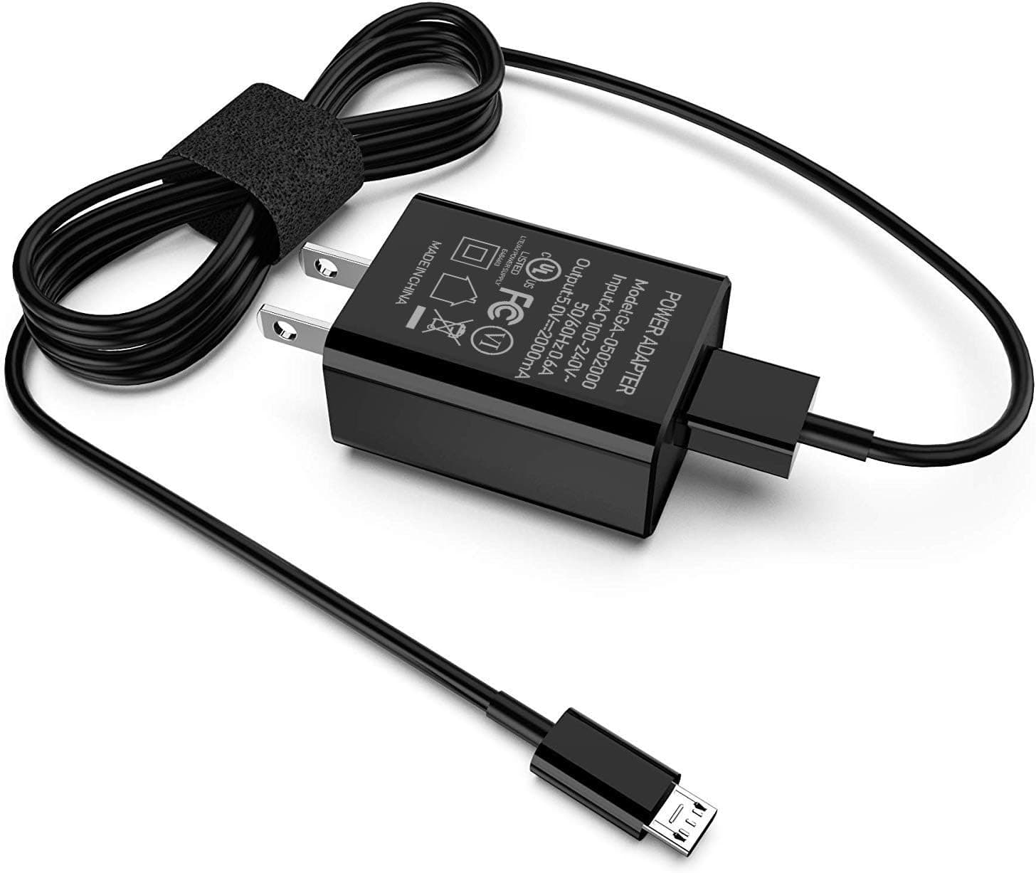 Kindle Fire Fast Charger, [UL Listed] JDHDL Fast Rapid Charger Adapter with 6FT Micro-USB Cable for Kindle Fire HD, HDX 6" 7" 8.9" 9.7", Fire 7 8 10 Tablet and Phone, Tab Power Supply Cord (Black)