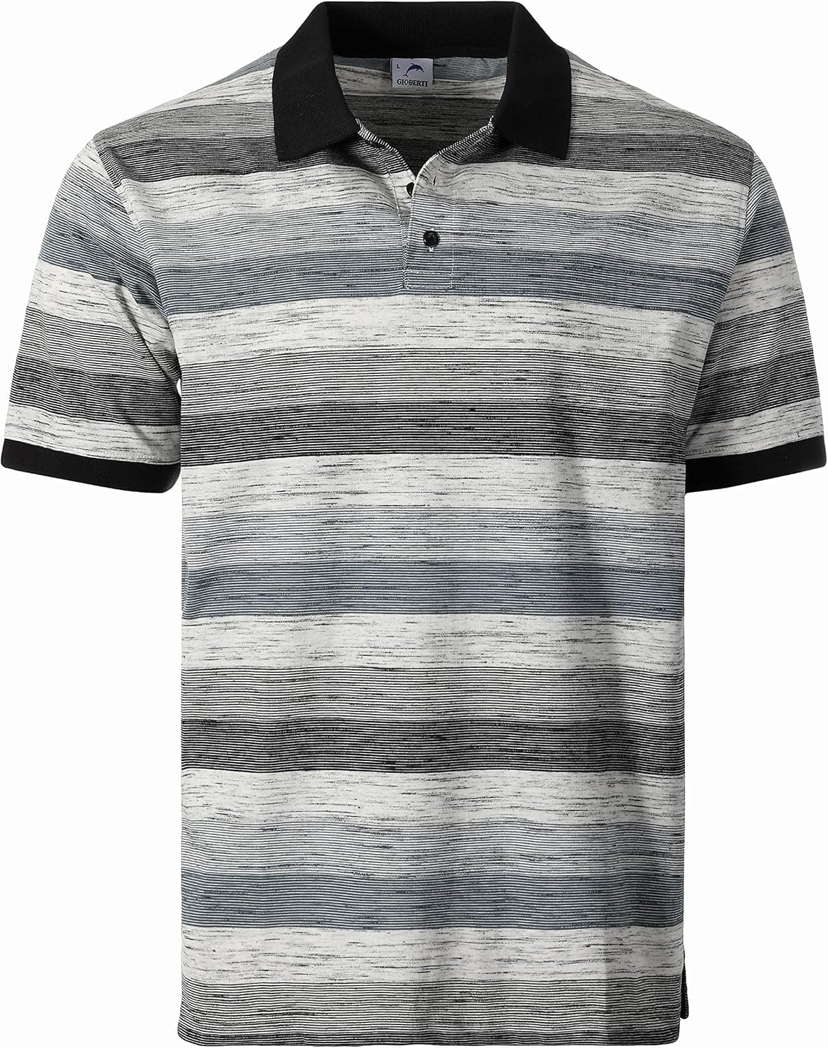 Gioberti Mens Club Stripe Polo Shirt - Short Sleeve, Regular Fit, Yarn Dye