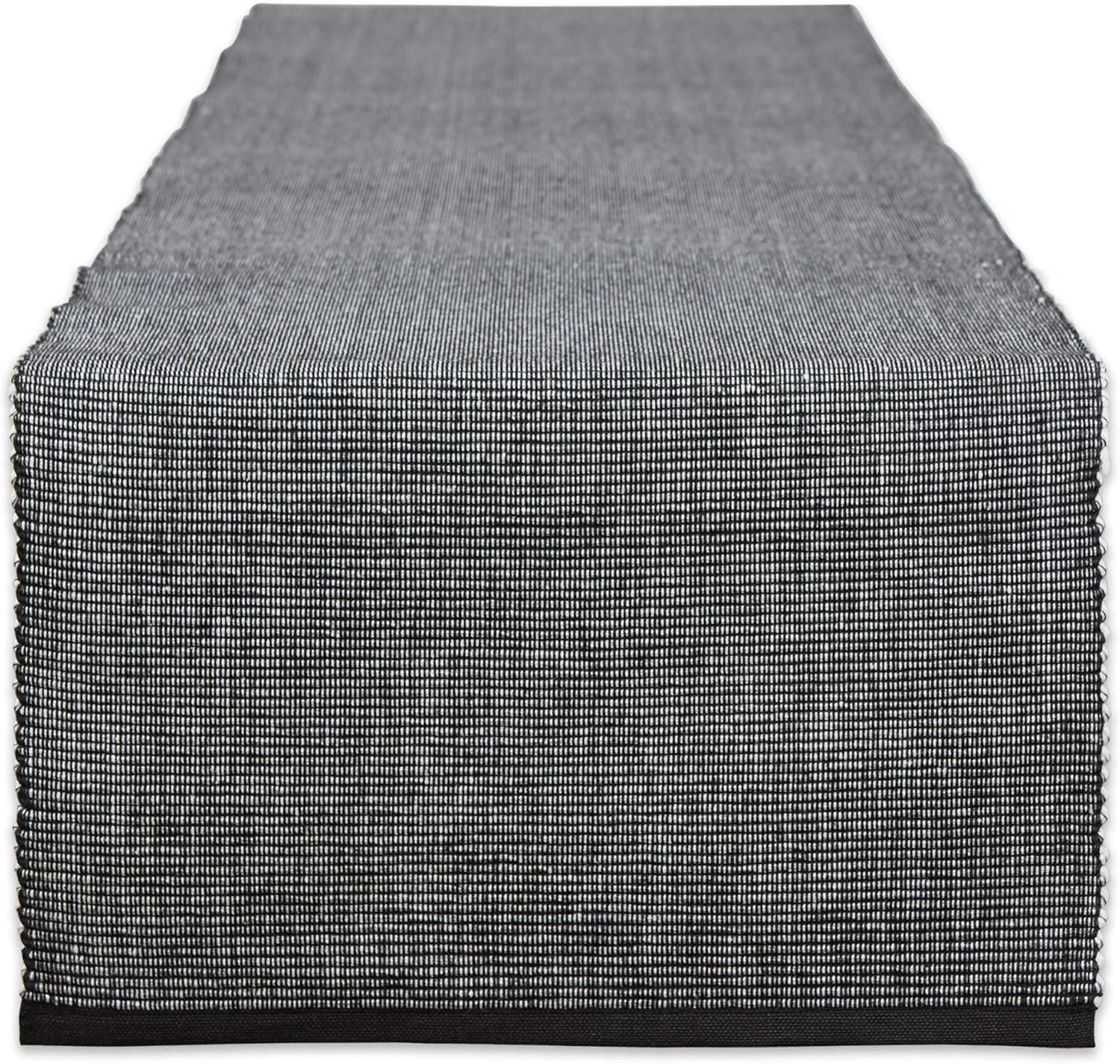DII Two-Toned Collection Tabletop, Table Runner, 13x72, Black