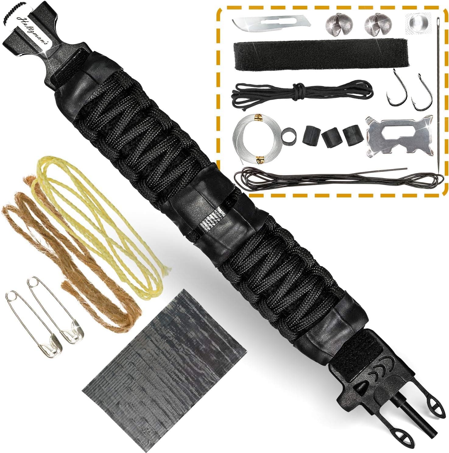 Survival Paracord Bracelet Emergency Tactical Survival Gear Kit Camping Outdoors | Multipurpose Survival Tool 550, Whistle, Flint Fire Starter
