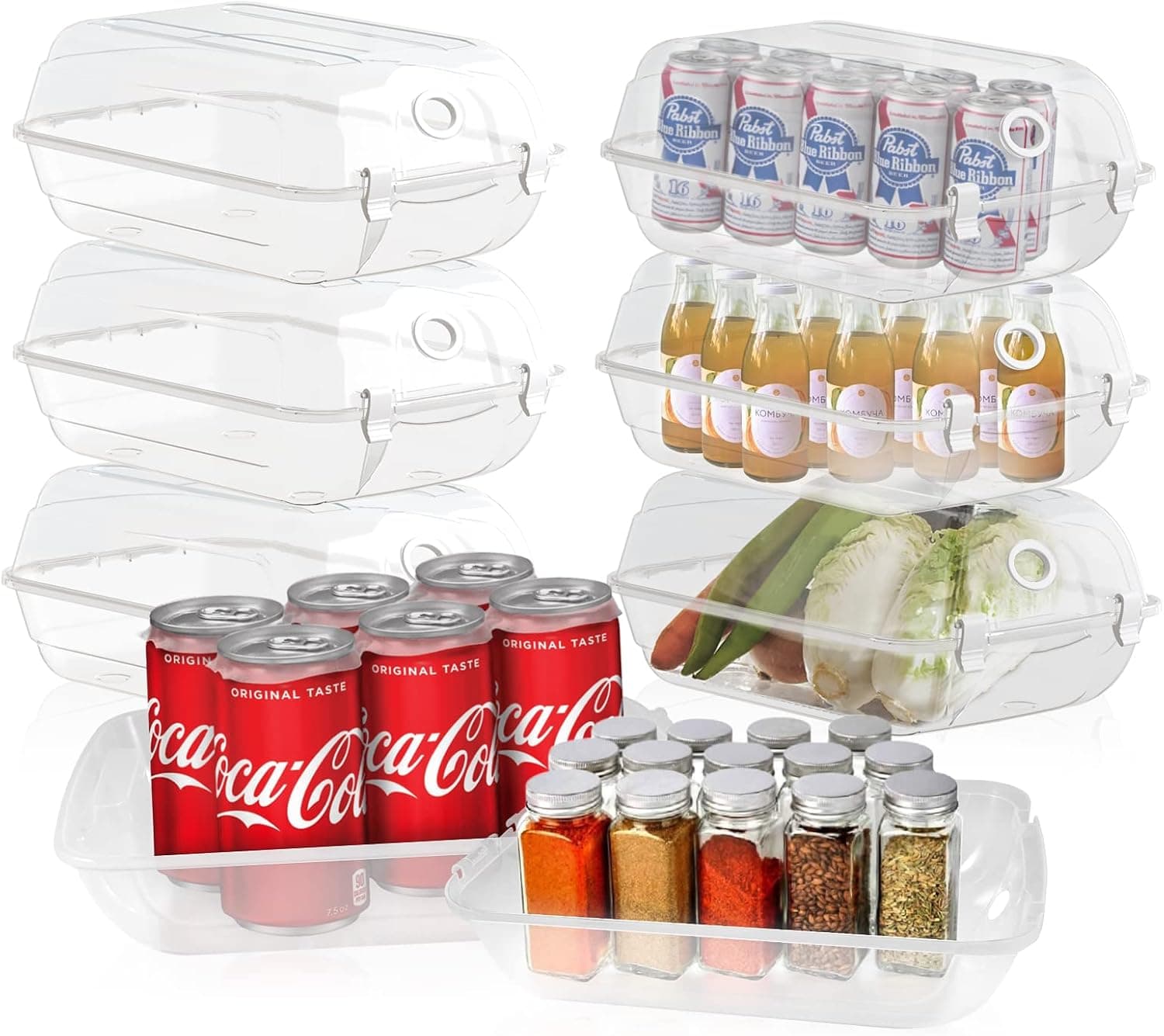 ARSTPEOE 12 pack Stackable box,Plastic storage bins,egg organizer.clear storage