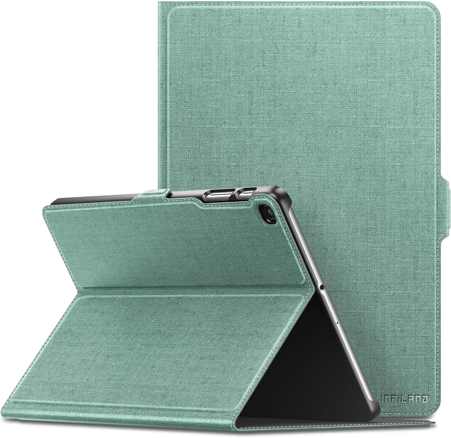Infiland Samsung Galaxy Tab A 10.1 2019 Case, Multiple Angle Stand Cover Compatible with Samsung Galaxy Tab A 10.1 Inch Model SM-T510/SM-T515 2019 Release Tablet, Mint Green